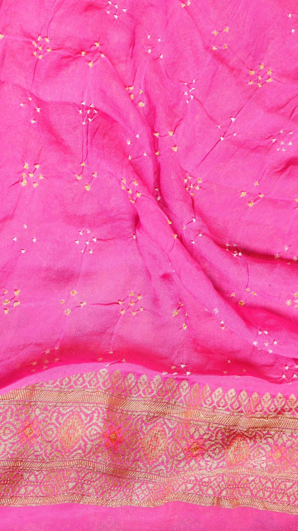 Handwoven Bandhej Khaddi Georgette Saree