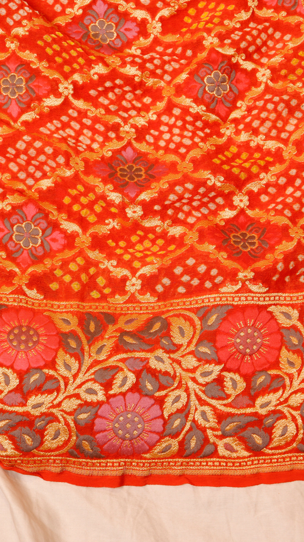 Handwoven Bandhej Khaddi Georgette Saree