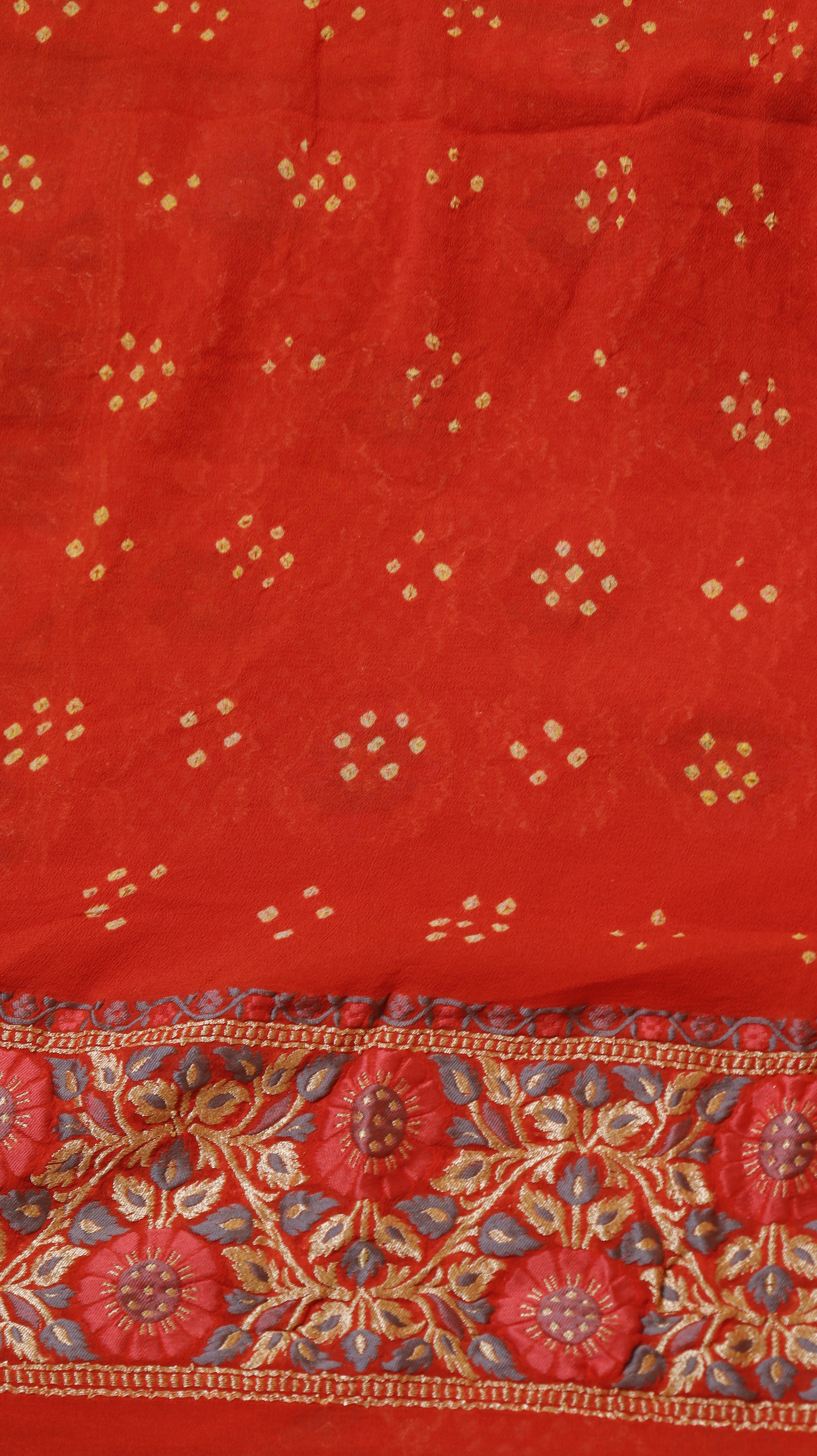 Handwoven Bandhej Khaddi Georgette Saree