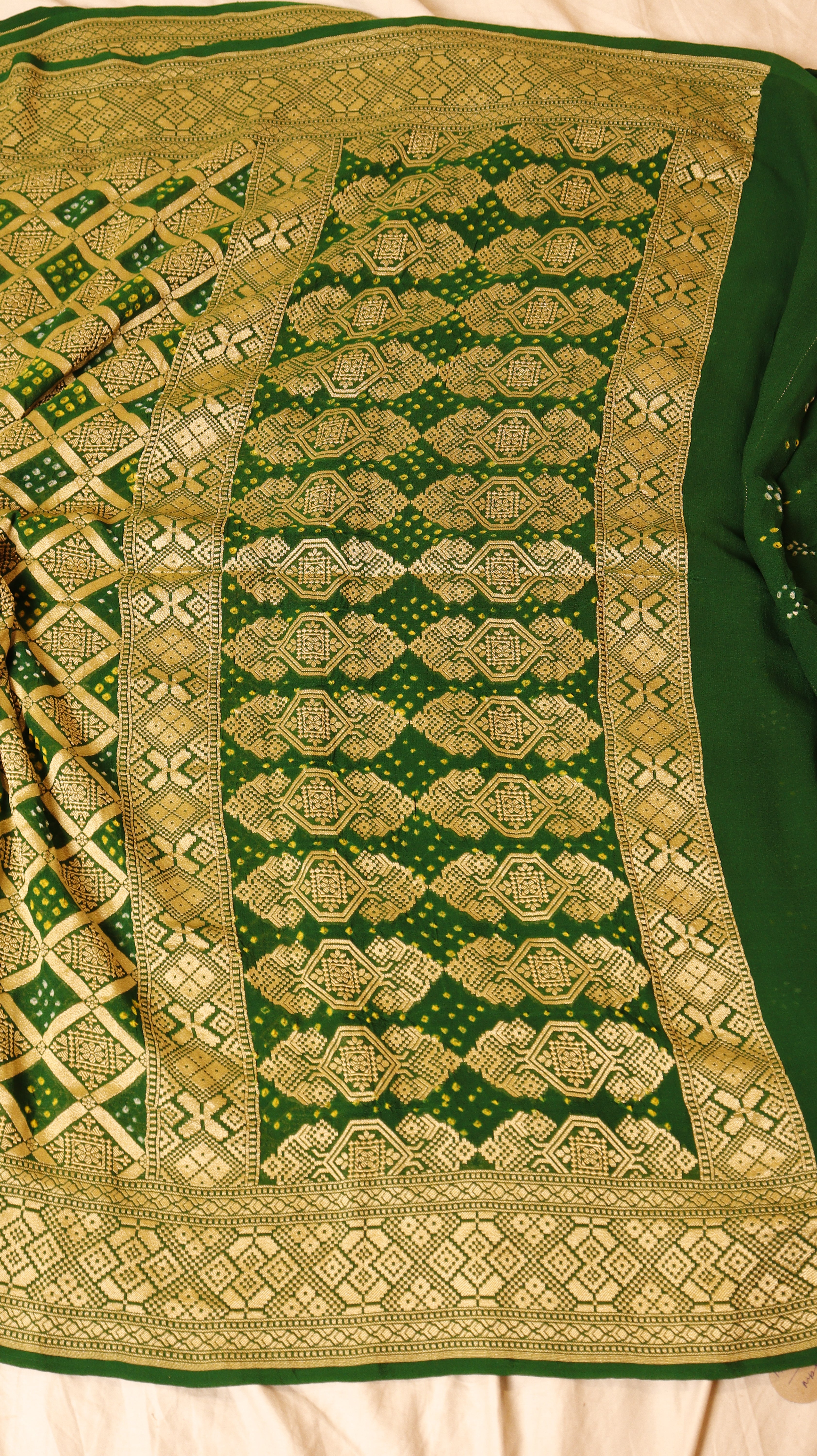 Handwoven Bandhej Khaddi Georgette Saree