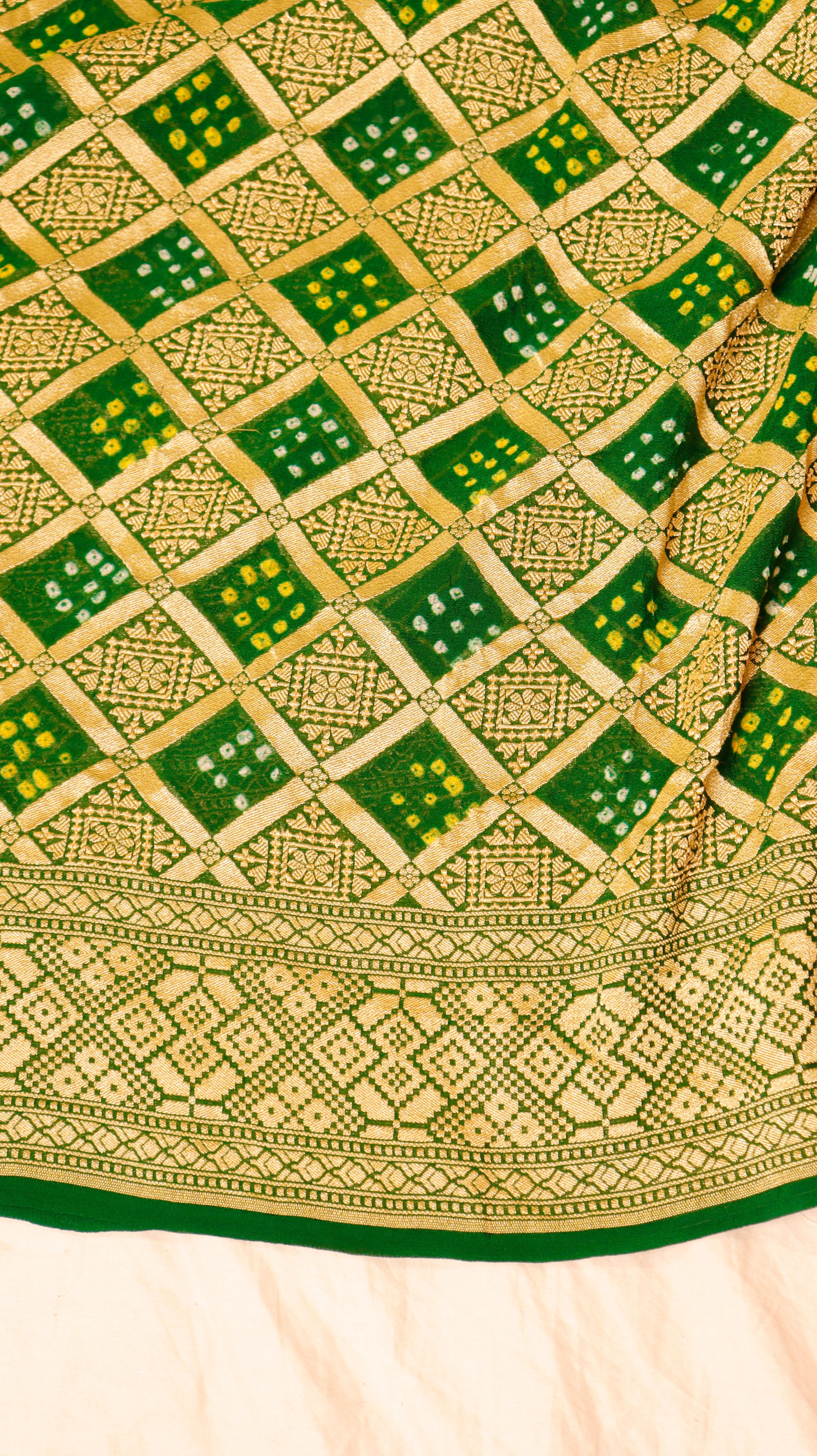 Handwoven Bandhej Khaddi Georgette Saree