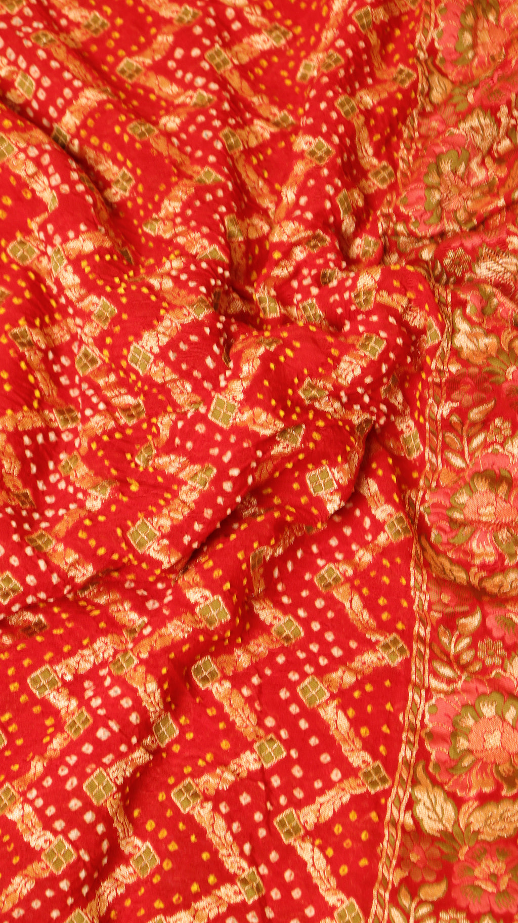 Handwoven Bandhej Khaddi Georgette Saree