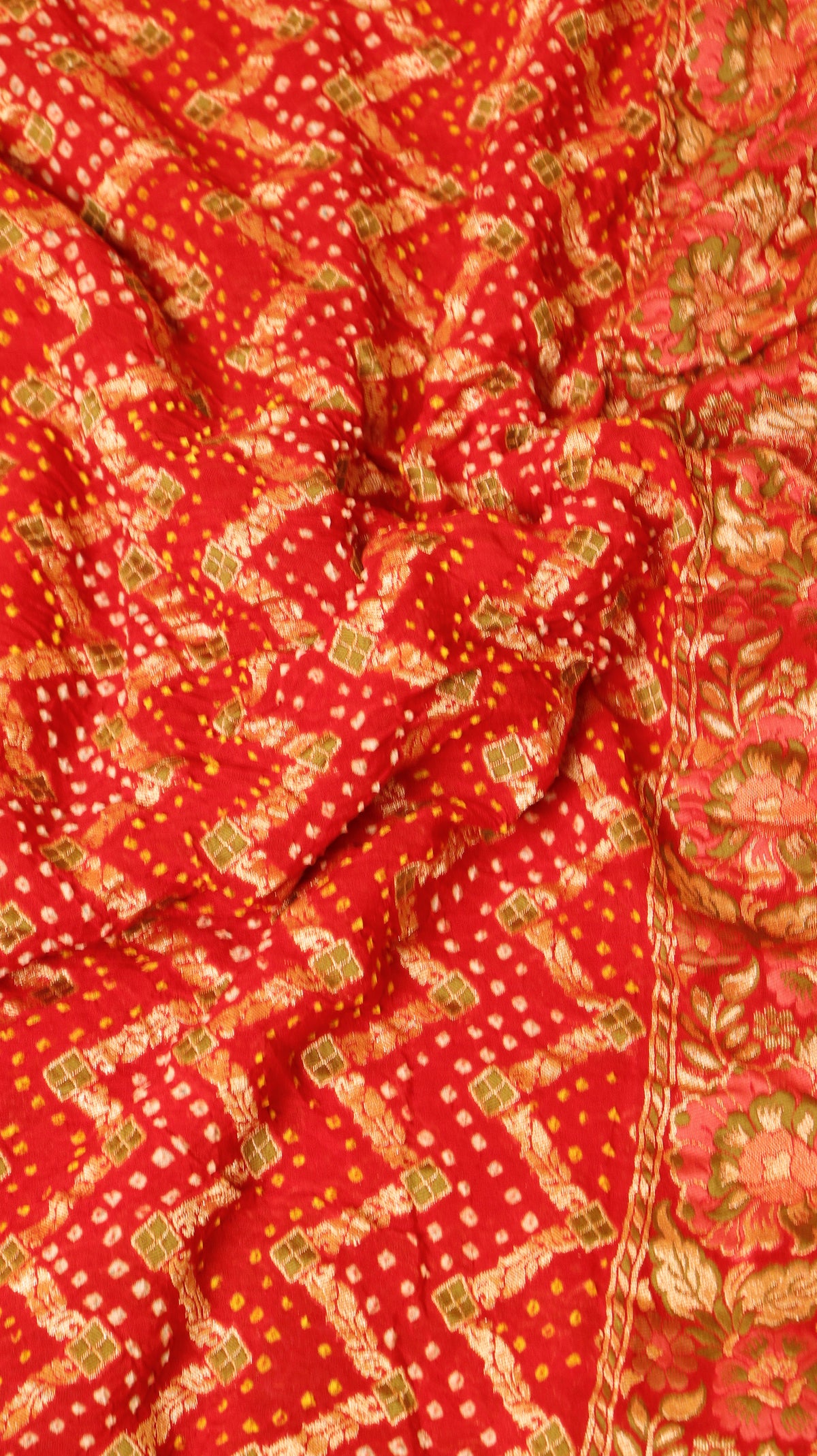 Handwoven Bandhej Khaddi Georgette Saree