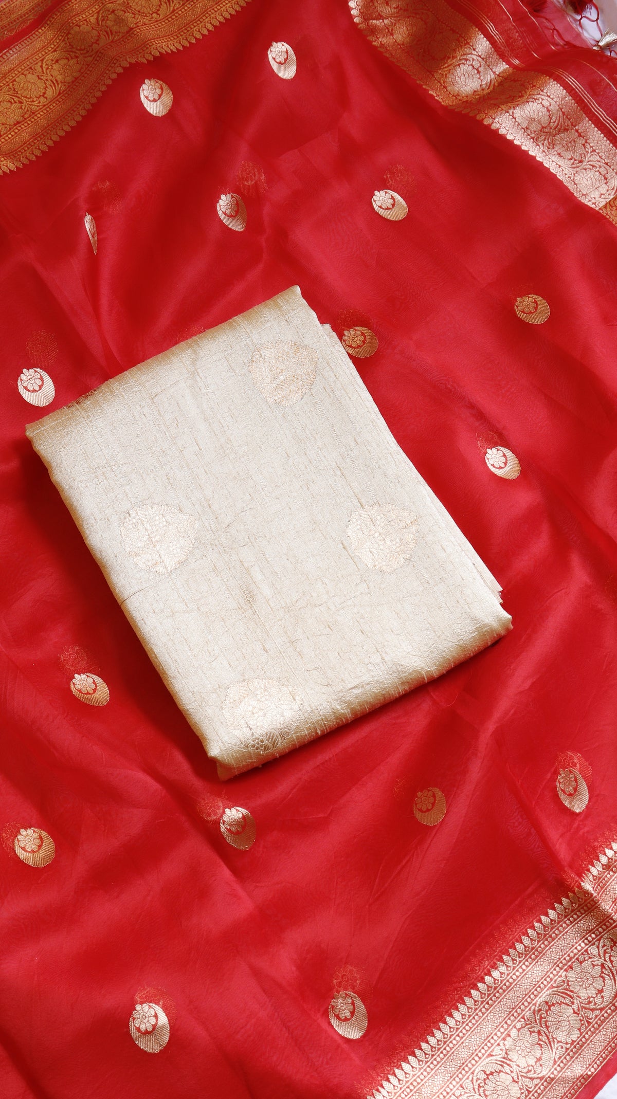 Handloom Pure Tussar Silk Suit Set