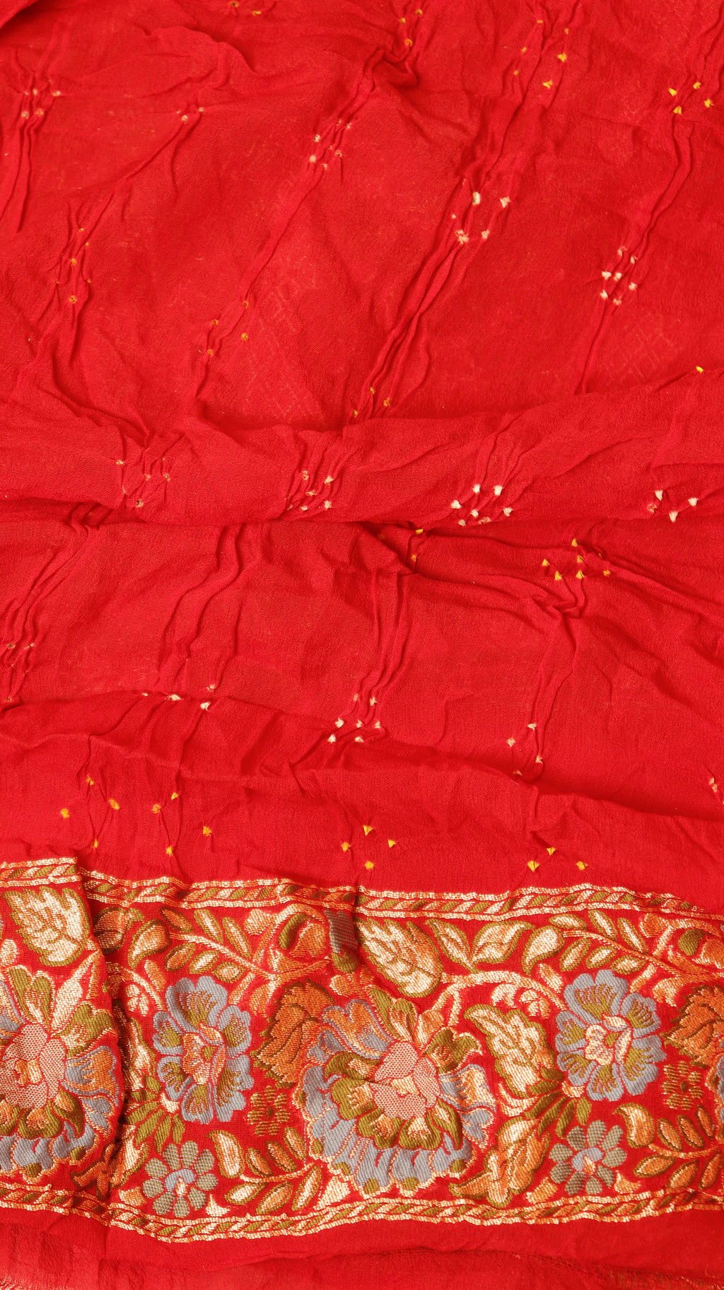 Handwoven Bandhej Khaddi Georgette Saree