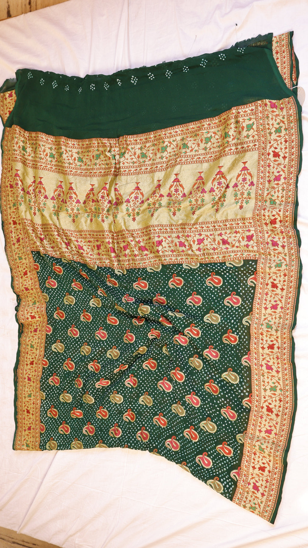 Handwoven Bandhej Khaddi Georgette Saree
