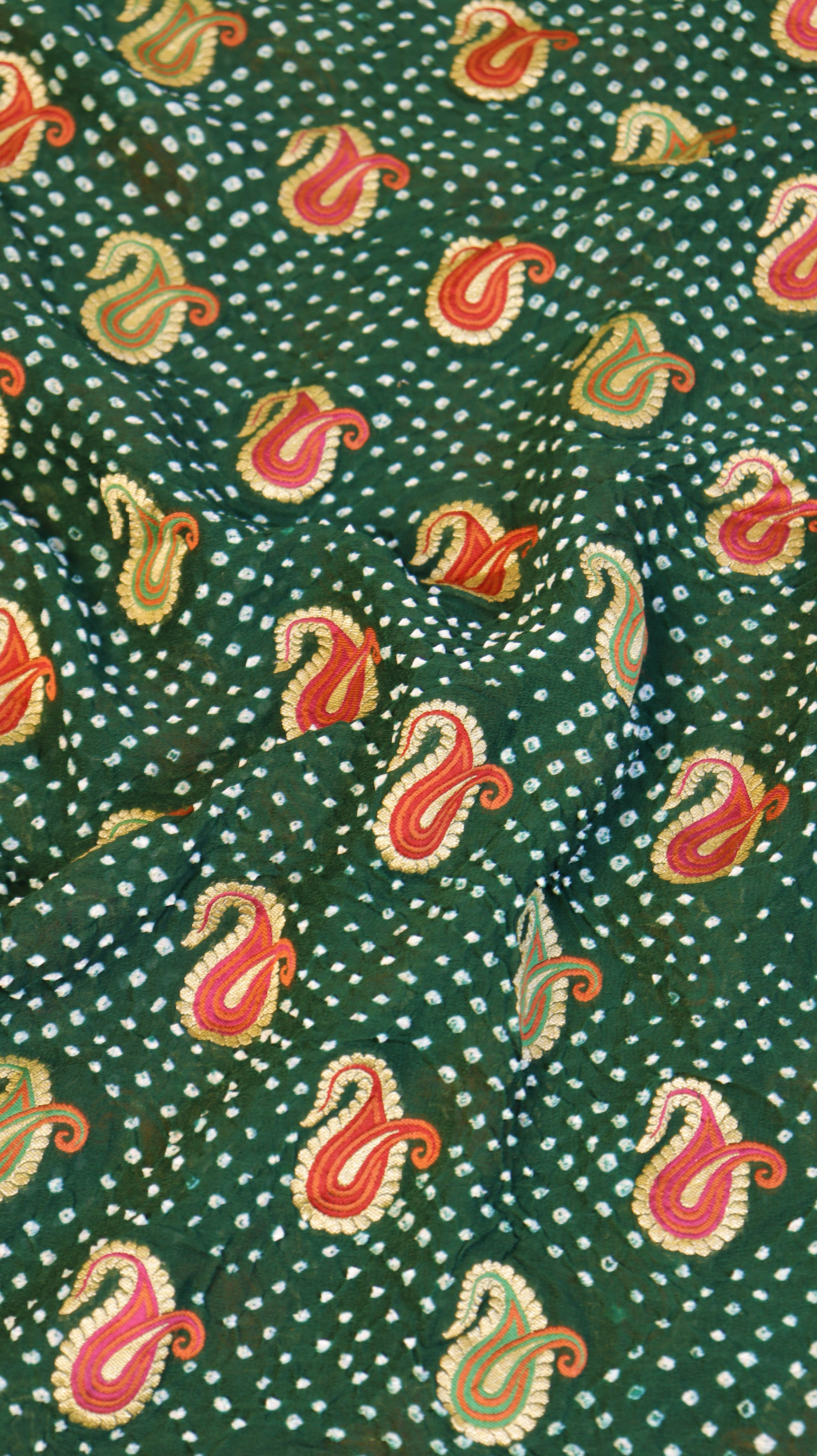 Handwoven Bandhej Khaddi Georgette Saree