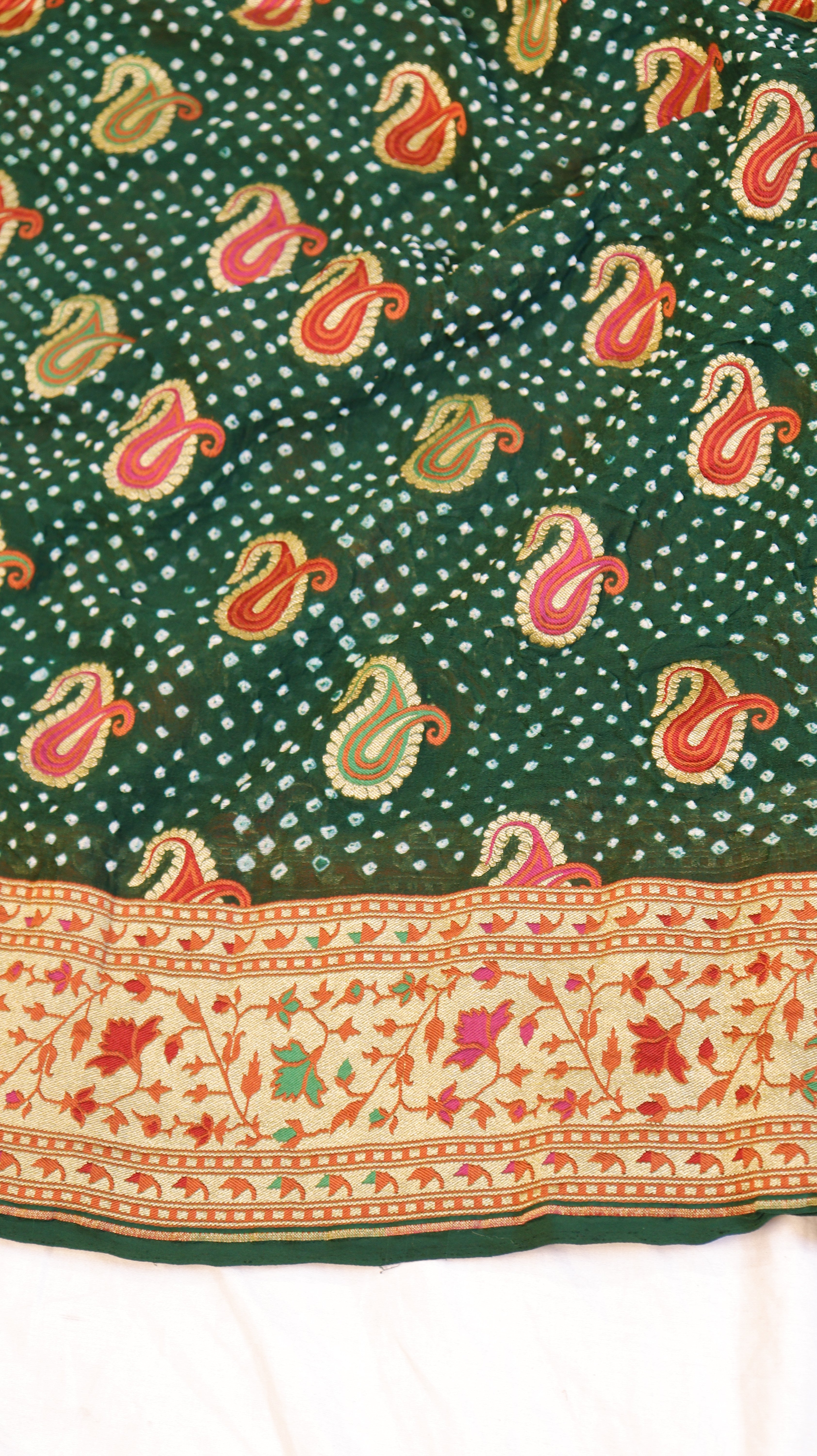 Handwoven Bandhej Khaddi Georgette Saree