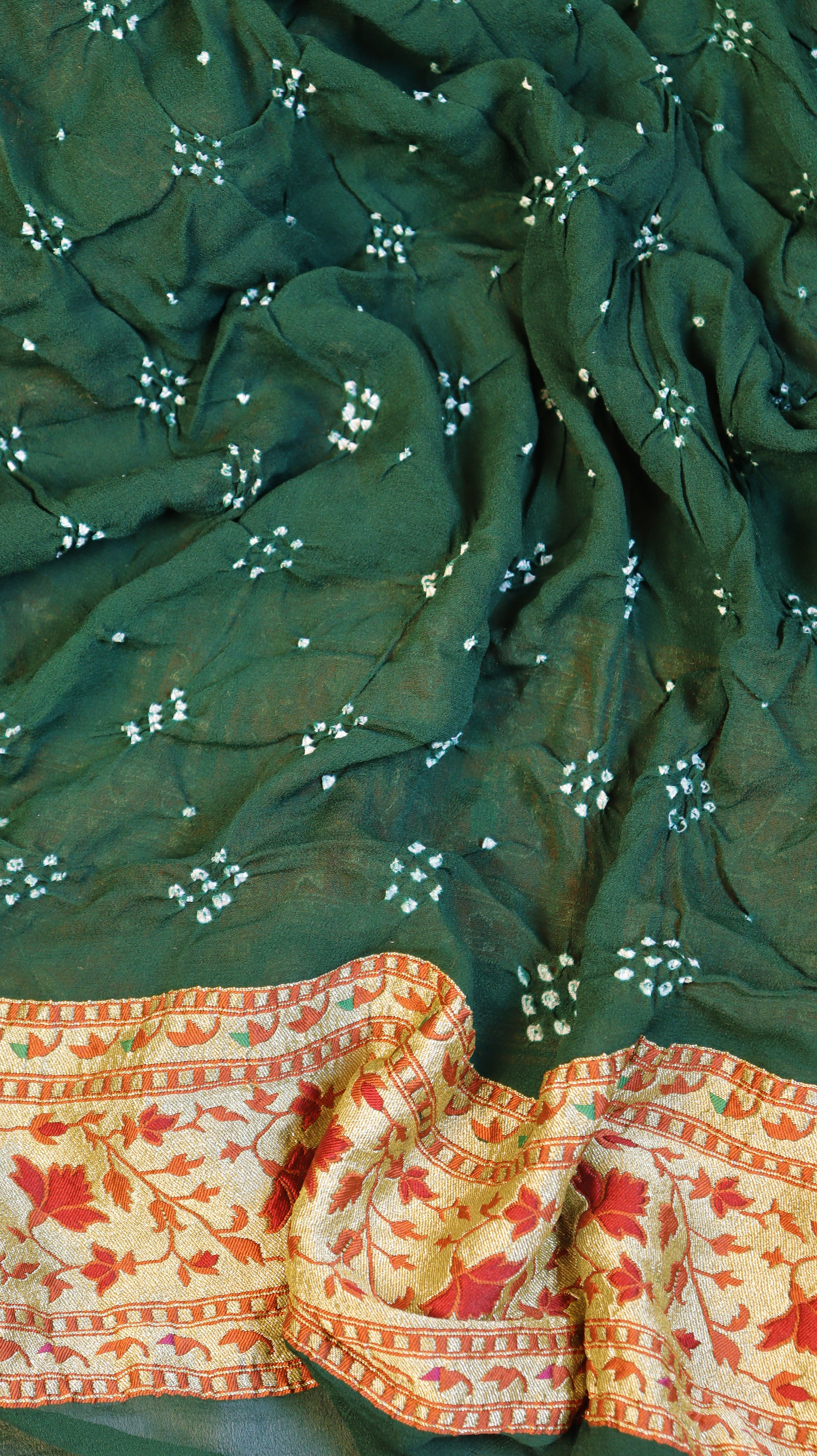 Handwoven Bandhej Khaddi Georgette Saree