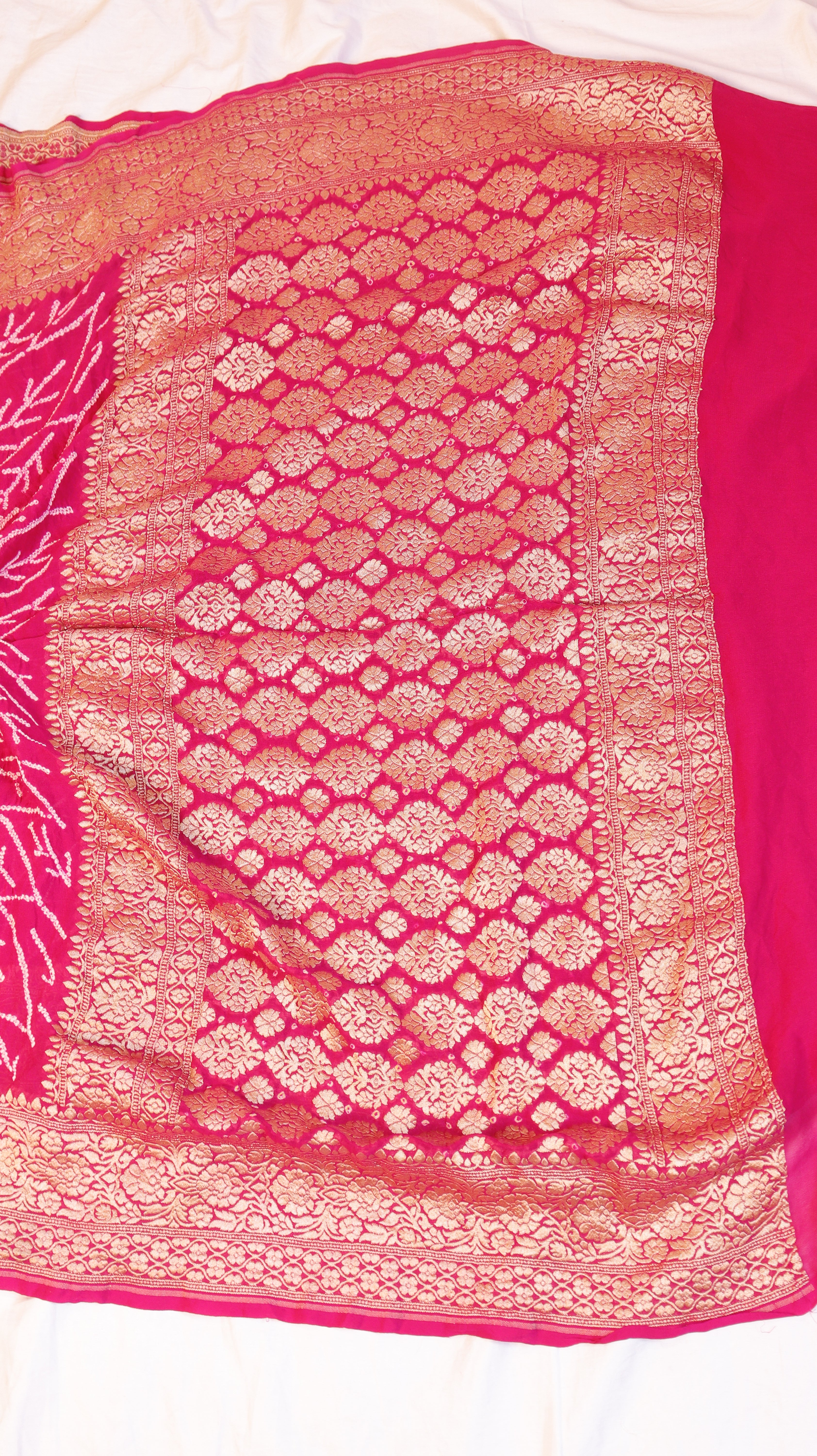 Handwoven Bandhej Khaddi Georgette Saree