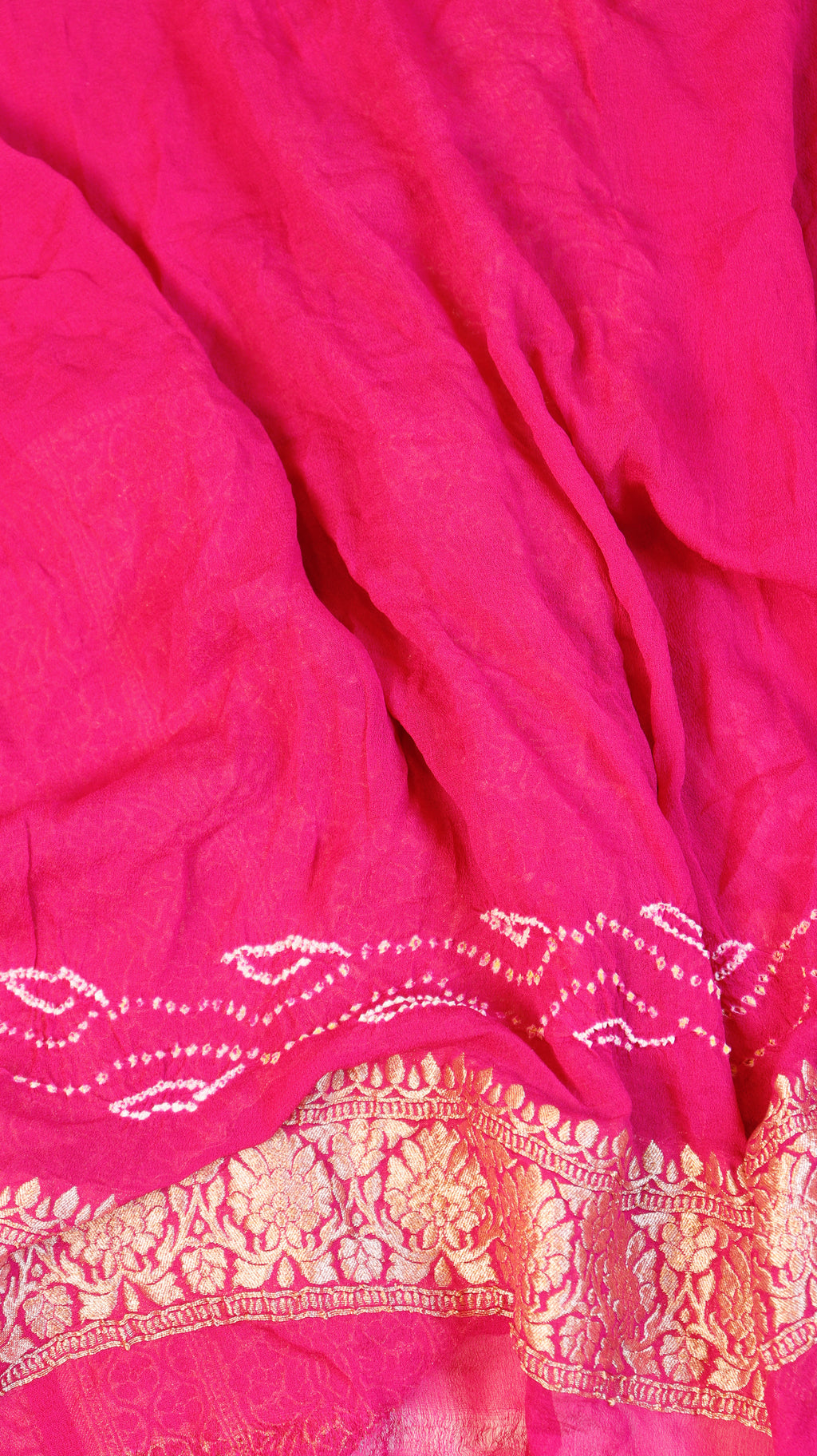 Handwoven Bandhej Khaddi Georgette Saree
