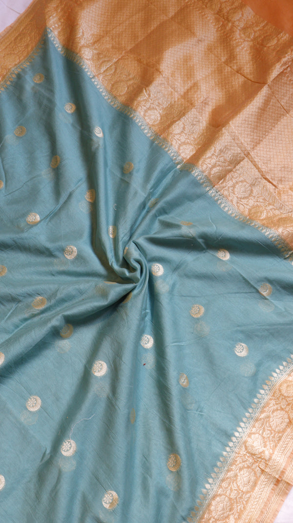 Chand Phool Moonga Muslin Saree