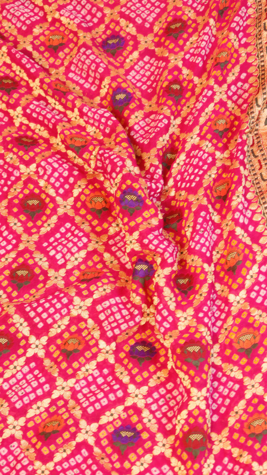 Handwoven Bandhej Khaddi Georgette Saree