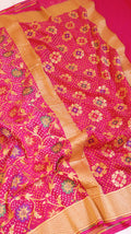 Handwoven Bandhej Khaddi Georgette Saree