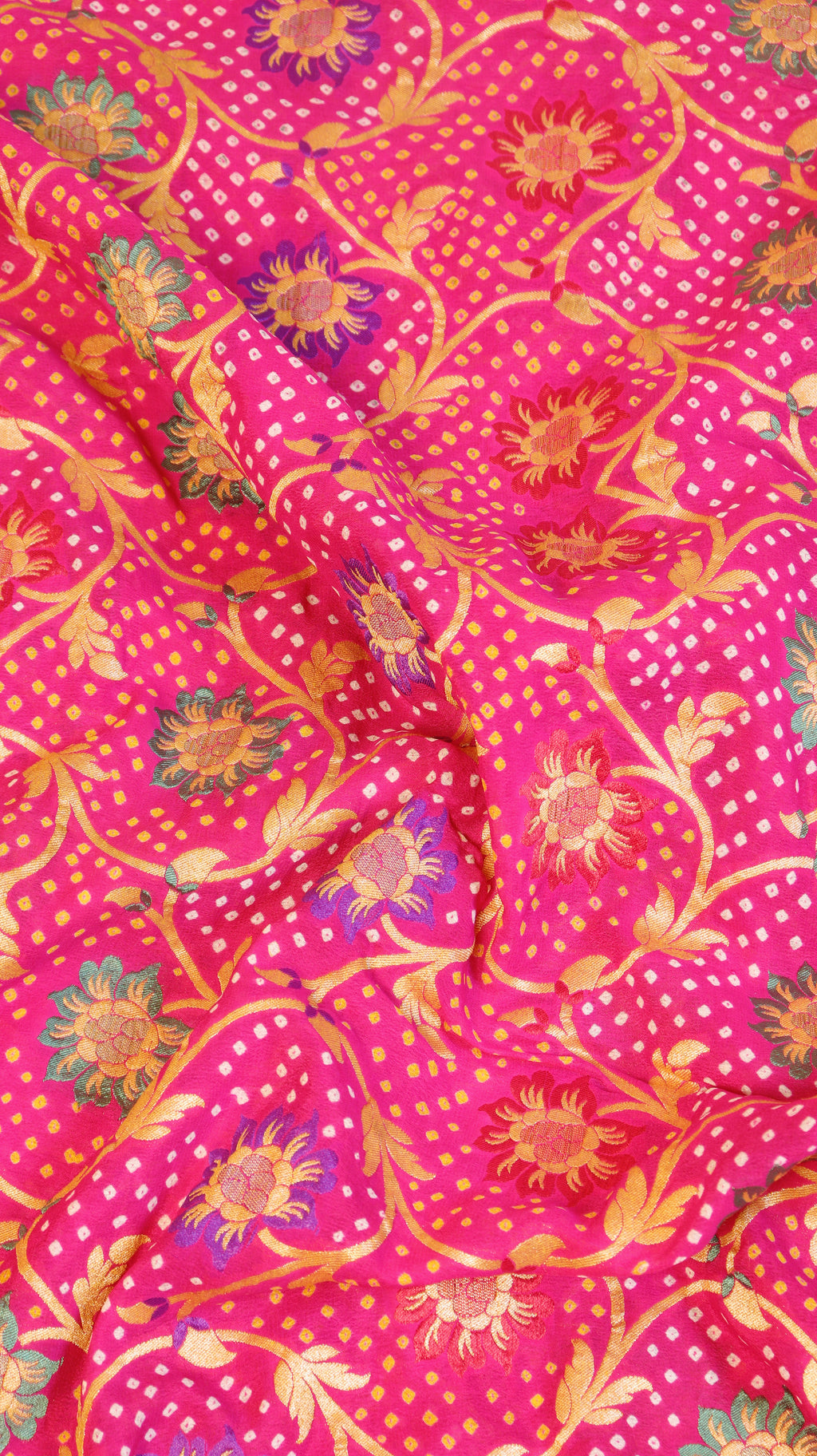 Handwoven Bandhej Khaddi Georgette Saree