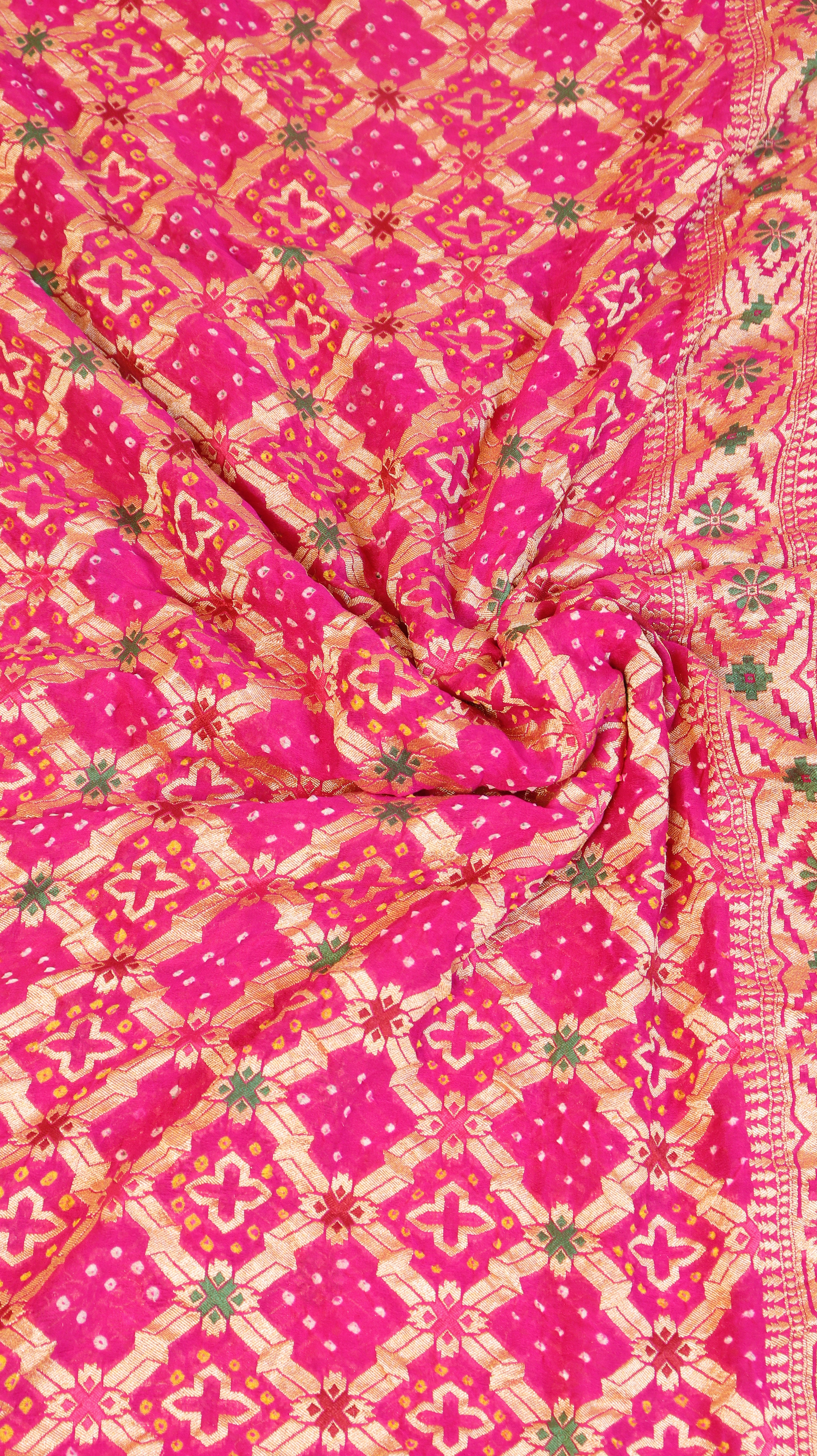 Handwoven Bandhej Khaddi Georgette Saree