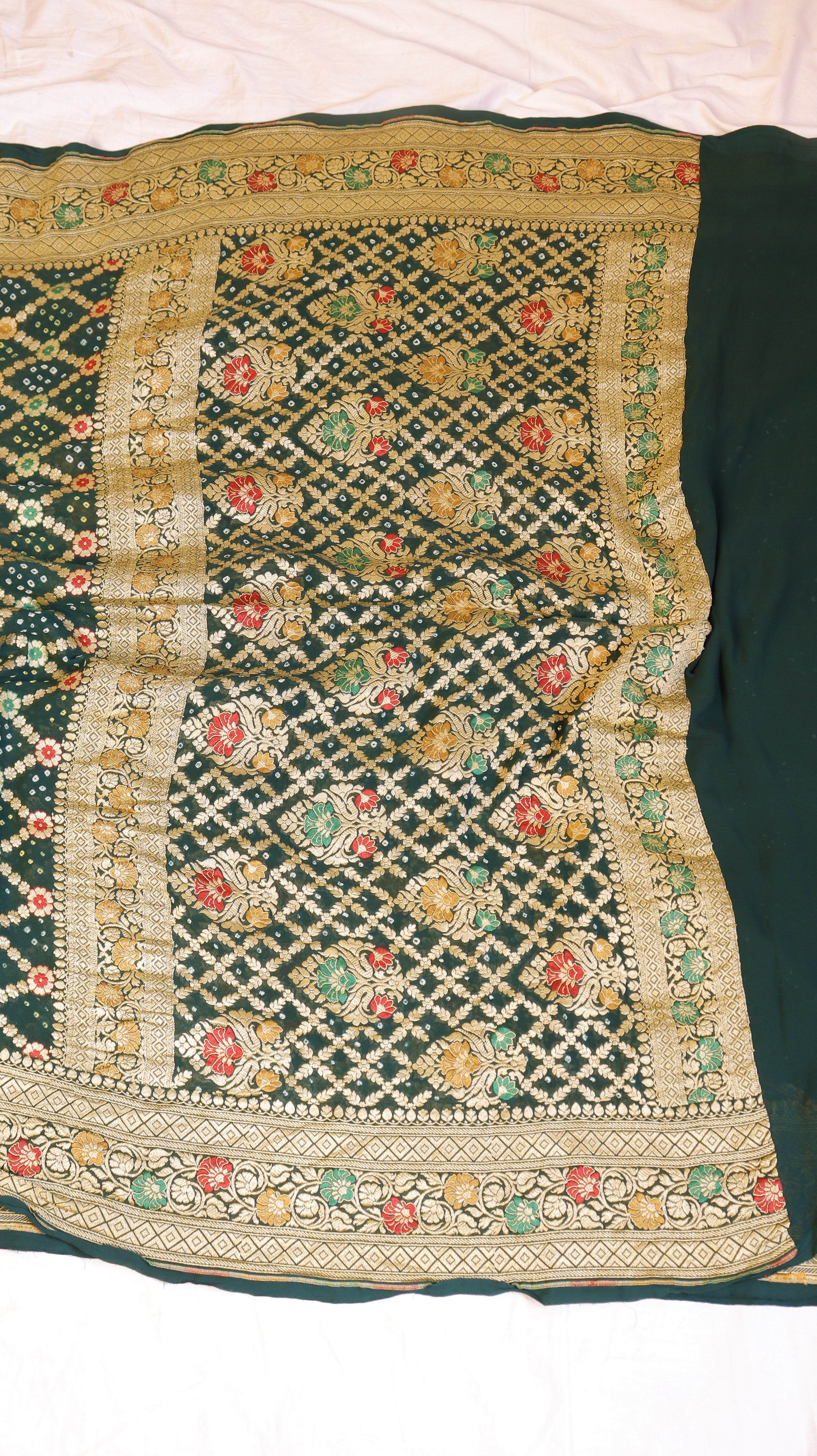 Handwoven Bandhej Khaddi Georgette Saree