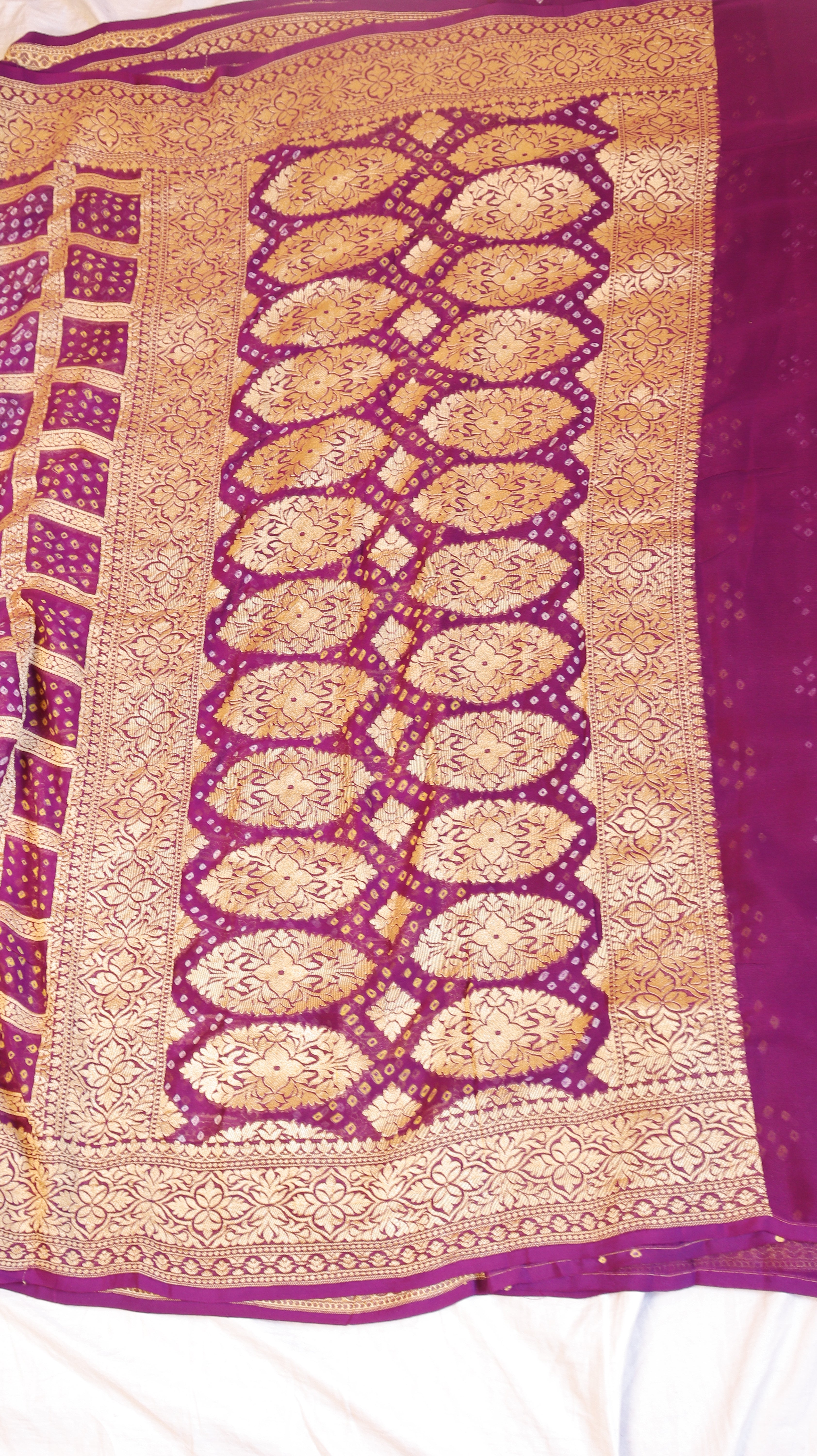 Handwoven Bandhej Khaddi Georgette Saree