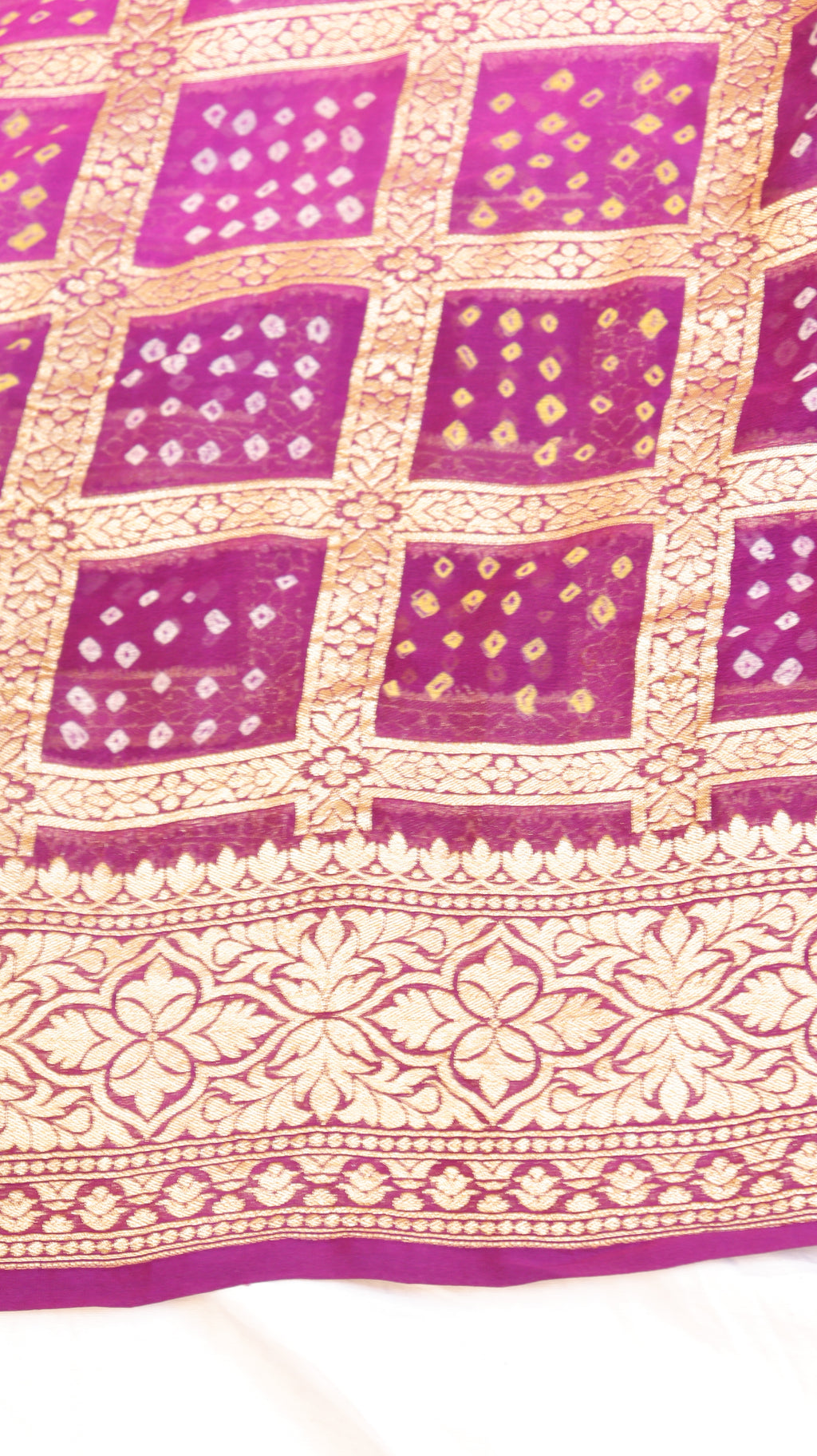 Handwoven Bandhej Khaddi Georgette Saree