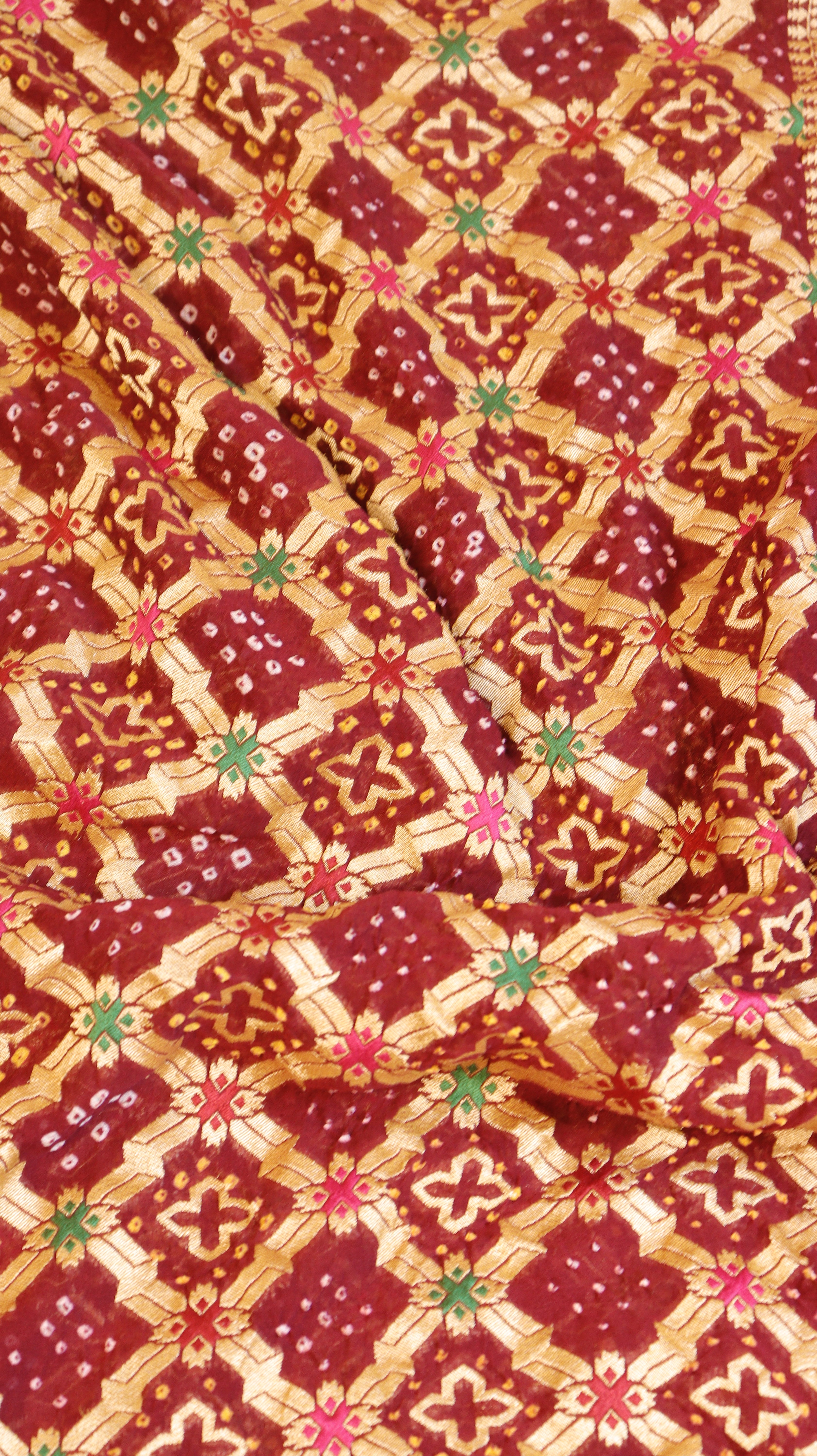 Handwoven Bandhej Khaddi Georgette Saree