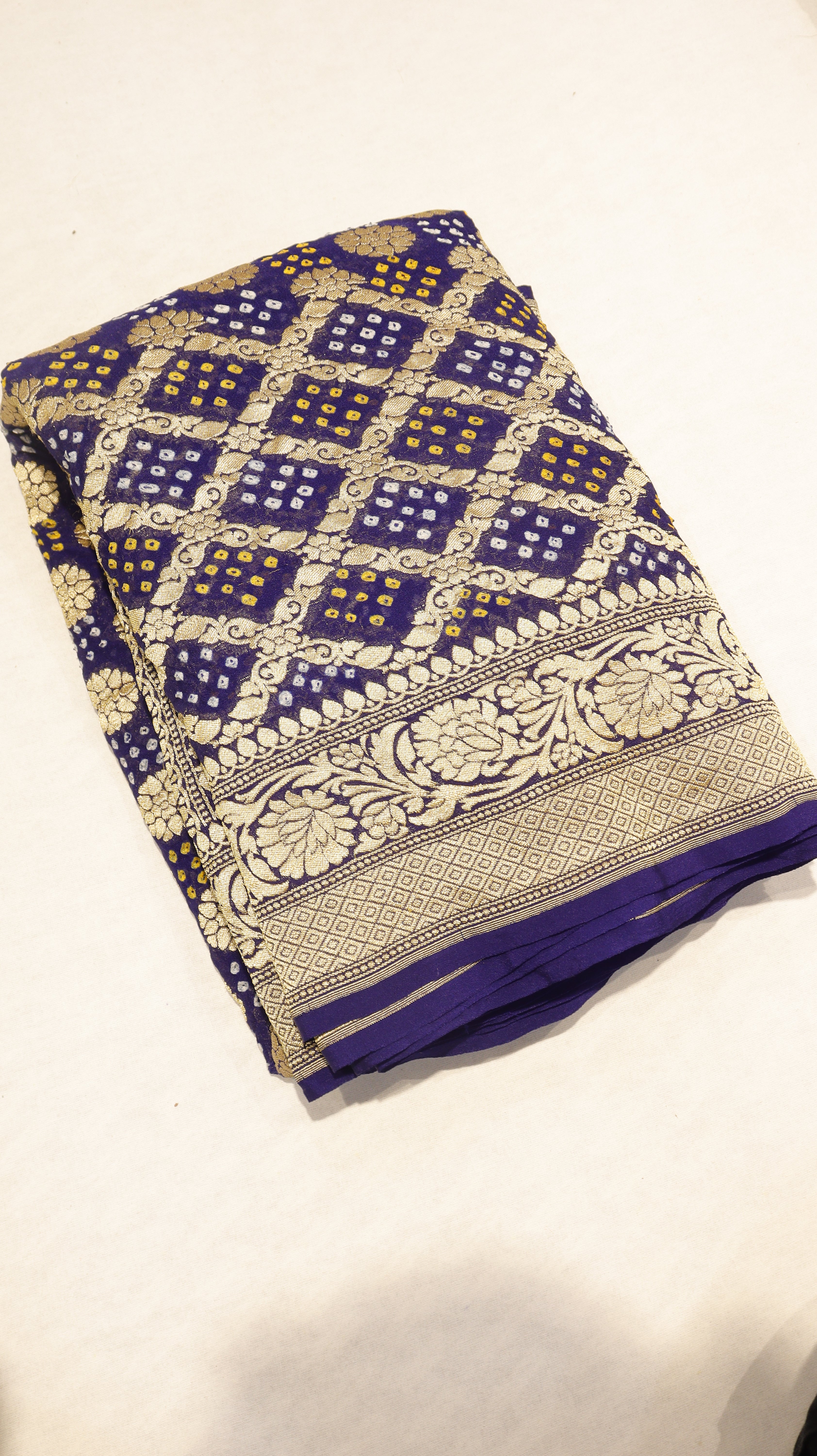 Handwoven Bandhej Khaddi Georgette Saree