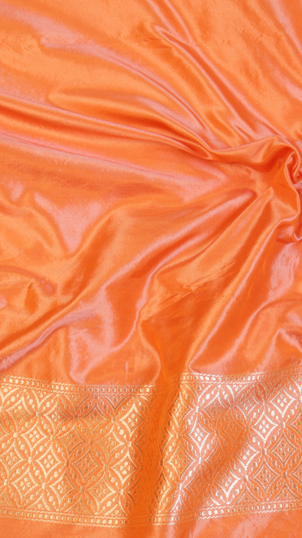 Peach Handloom Pure Katan Silk Brocade Saree