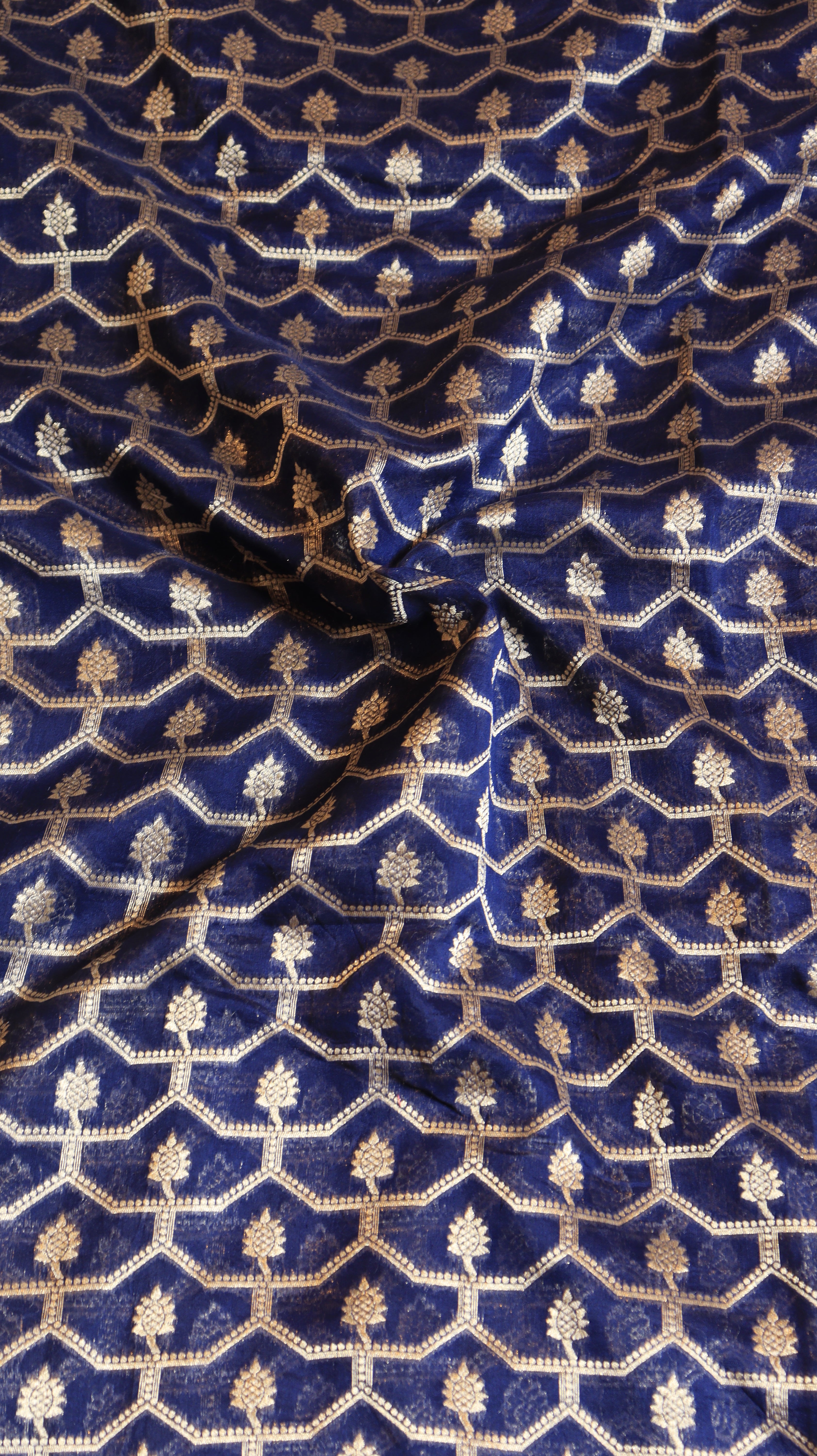 Royal Blue Pure Moonga Muslin Handloom Saree