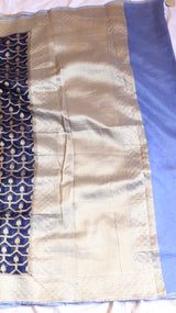 Royal Blue Pure Moonga Muslin Handloom Saree
