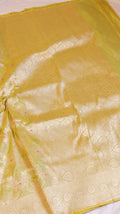 Lime Yellow Handloom Pure Katan Silk Brocade Saree