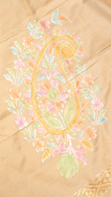 Beige Pure Moonga Muslin Handloom Saree with Paisley Style