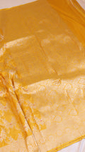 Pre-Order : Yellow Handloom Pure Katan Silk Brocade Saree