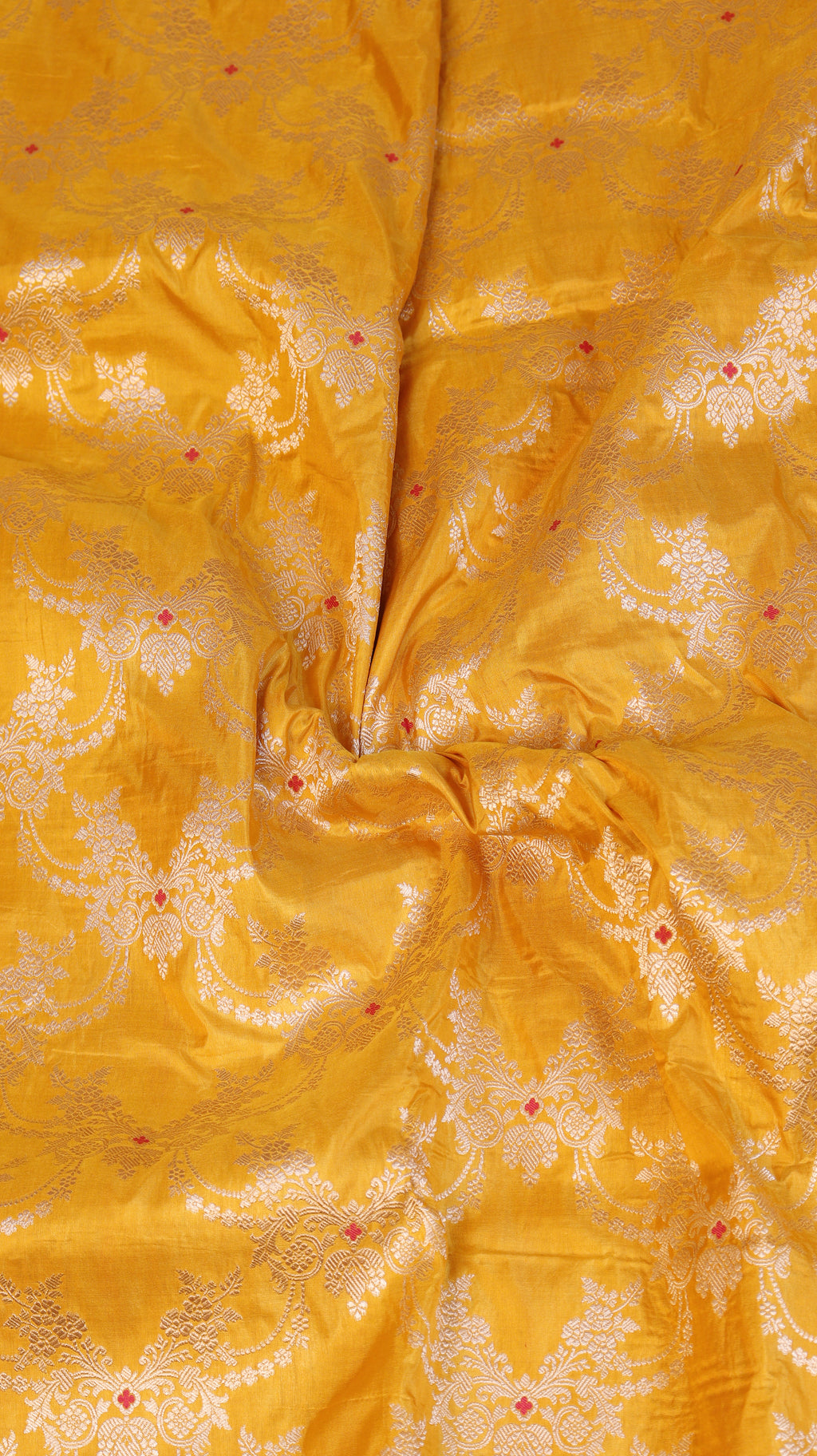 Pre-Order : Yellow Handloom Pure Katan Silk Brocade Saree