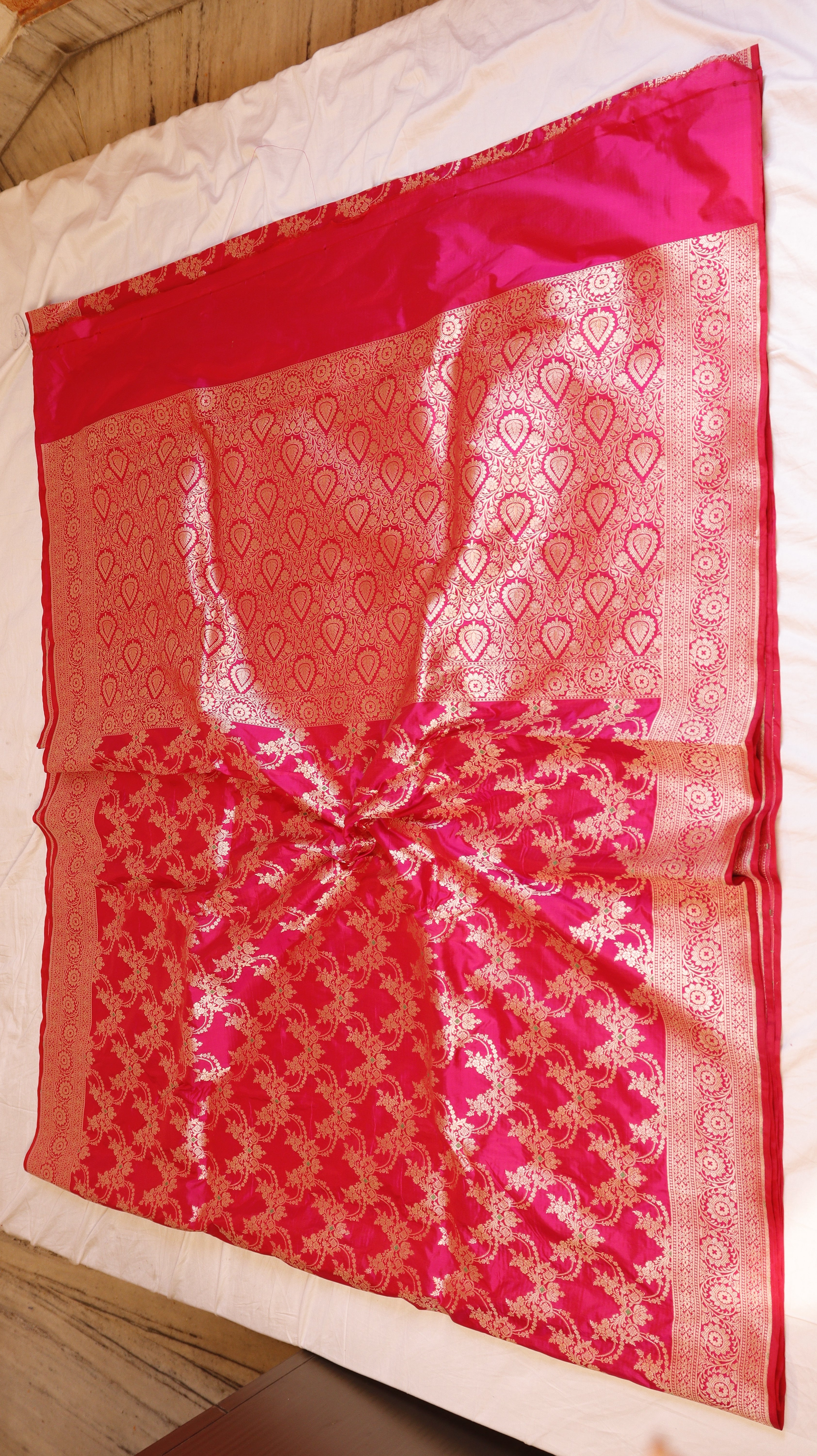 Pre-Order : Pink Pure Katan Silk Handloom Saree