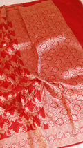 Pre-Order : Red Pure Katan Silk Handloom Saree