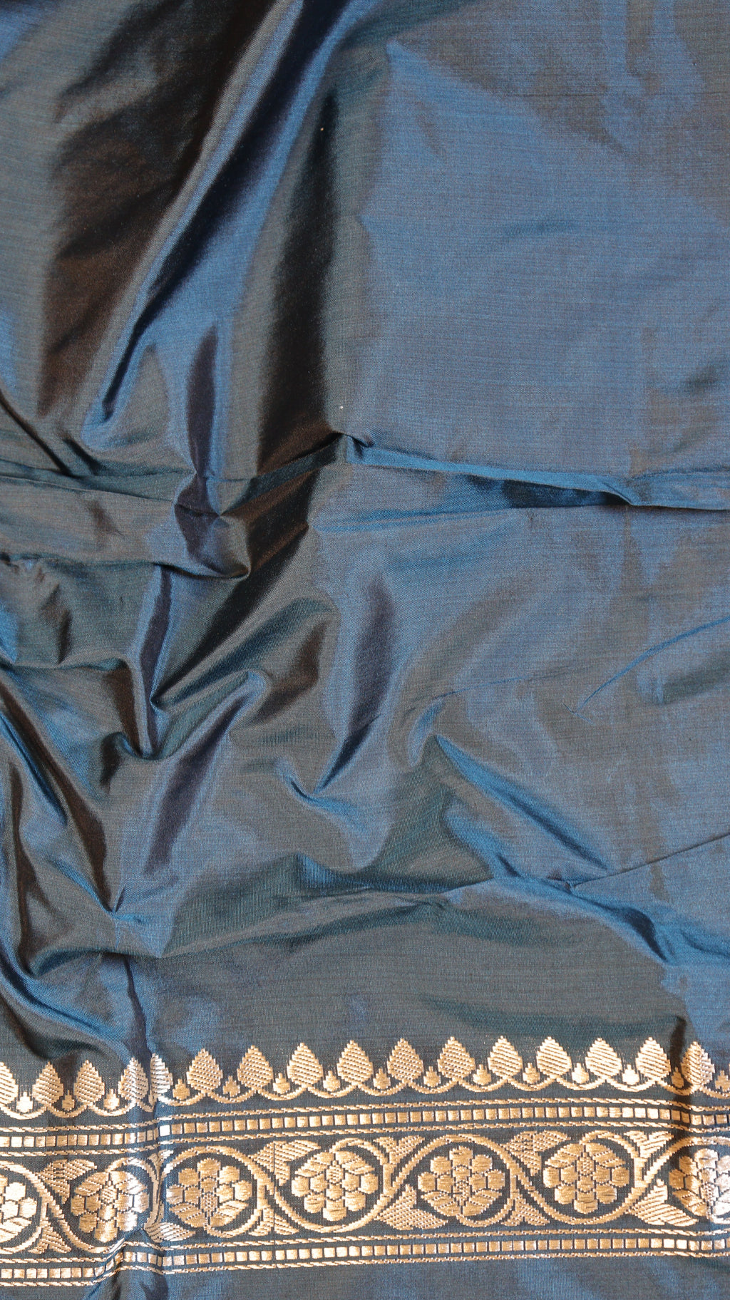 Peacock Blue Chand Phool Pure Katan Silk Handloom Saree