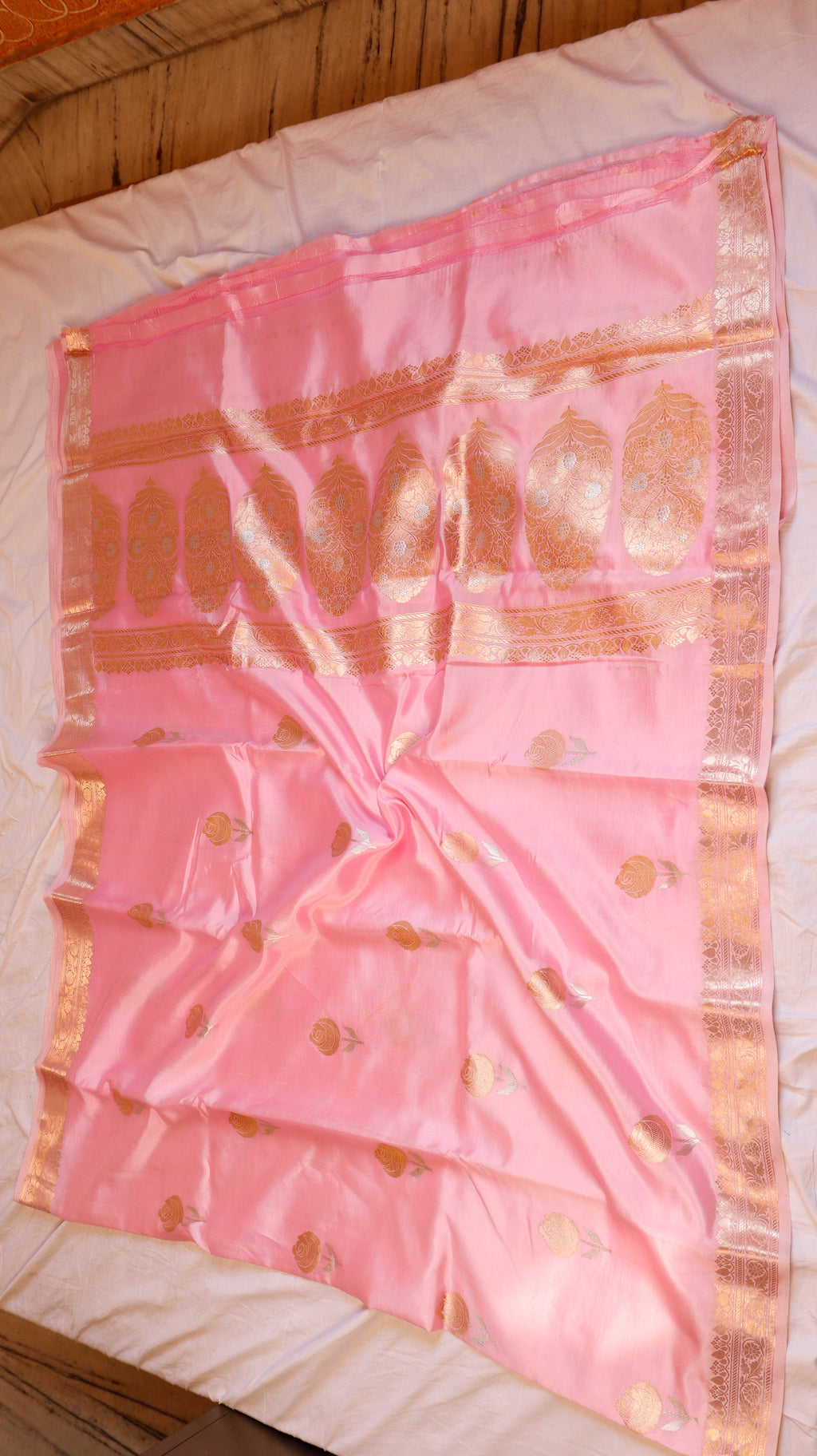 Pre-Order : Pink Pure Soft  Katan Silk Handloom Saree