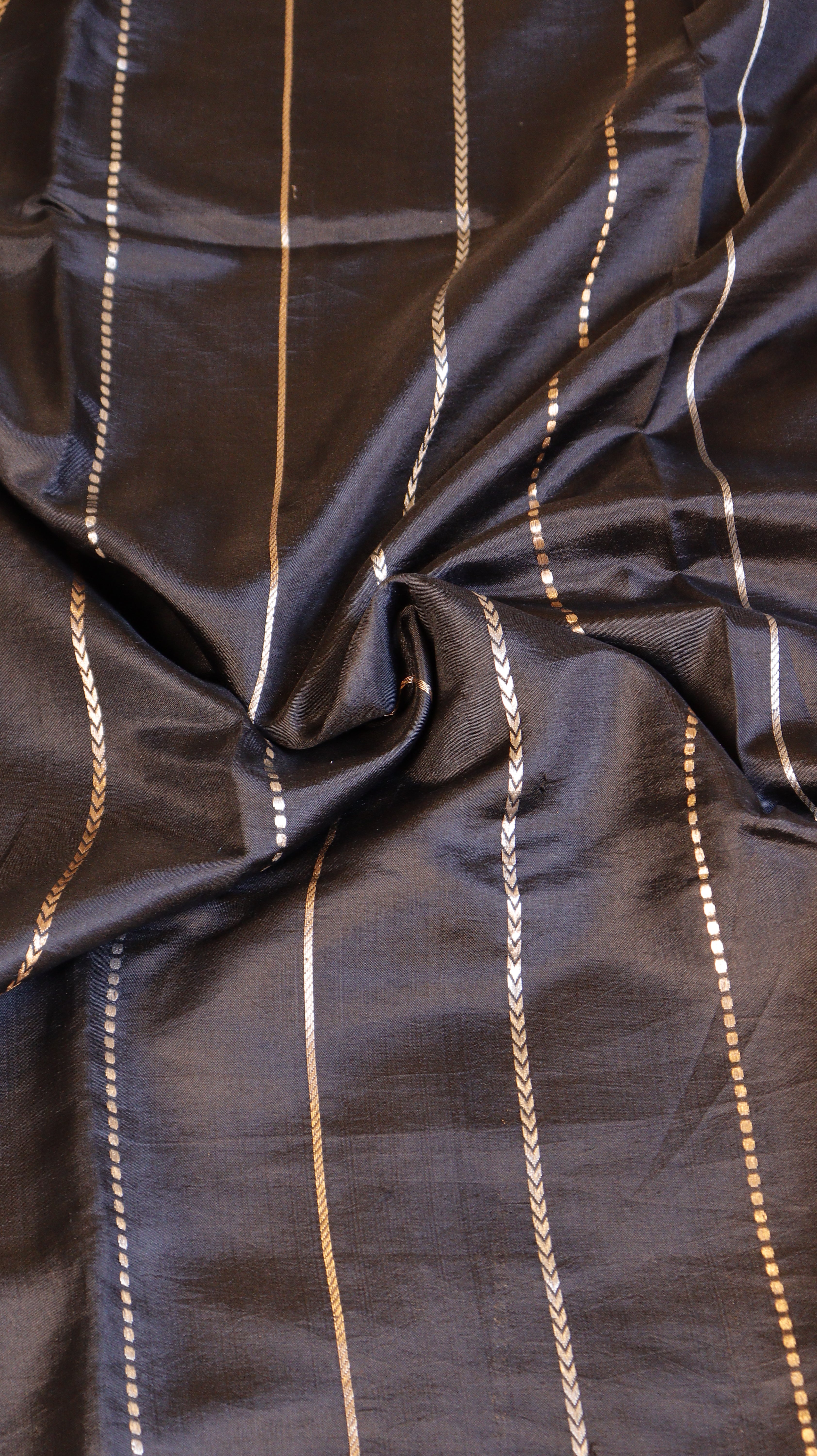 Black Pure Soft Katan Silk Handloom Saree with Elegant Border