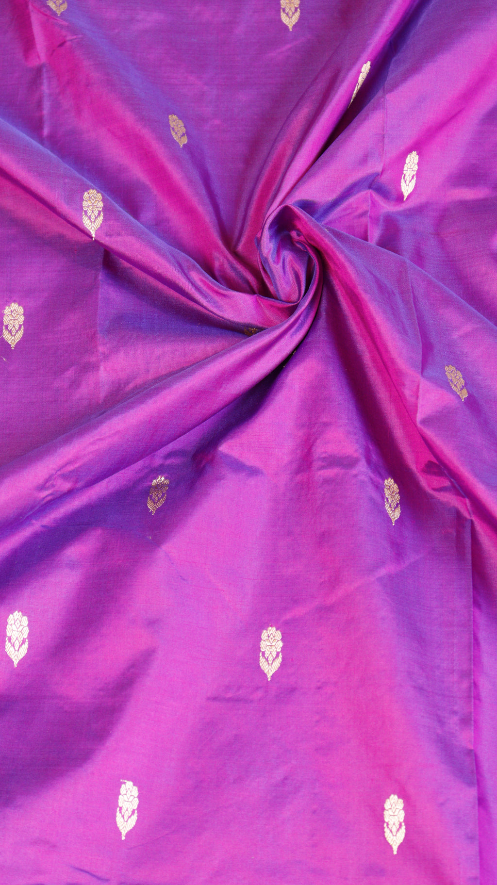 Pink Purple Pure Katan Silk Handloom Saree with Contrast Blouse