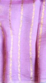 Lavender Pure Kora Silk Handloom Saree