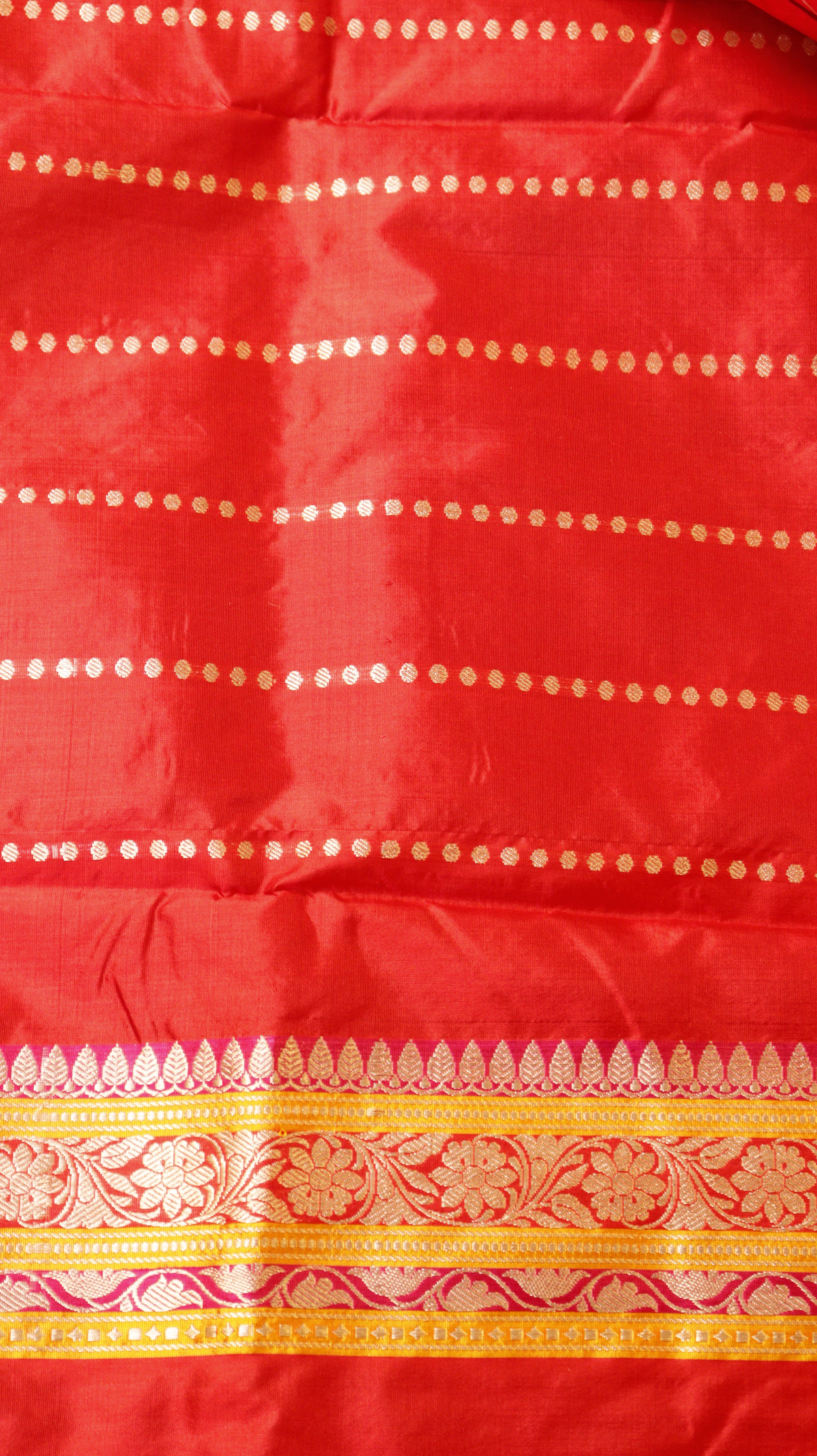 Pink Purple Pure Katan Silk Handloom Saree with Contrast Blouse