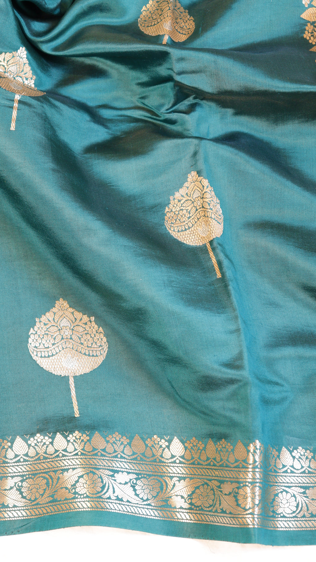 Pre-Order : Peacock Blue Pure Soft  Katan Silk Handloom Saree