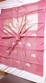 Mauve Pink Pure Cotton Handloom Saree with Brocade Blouse