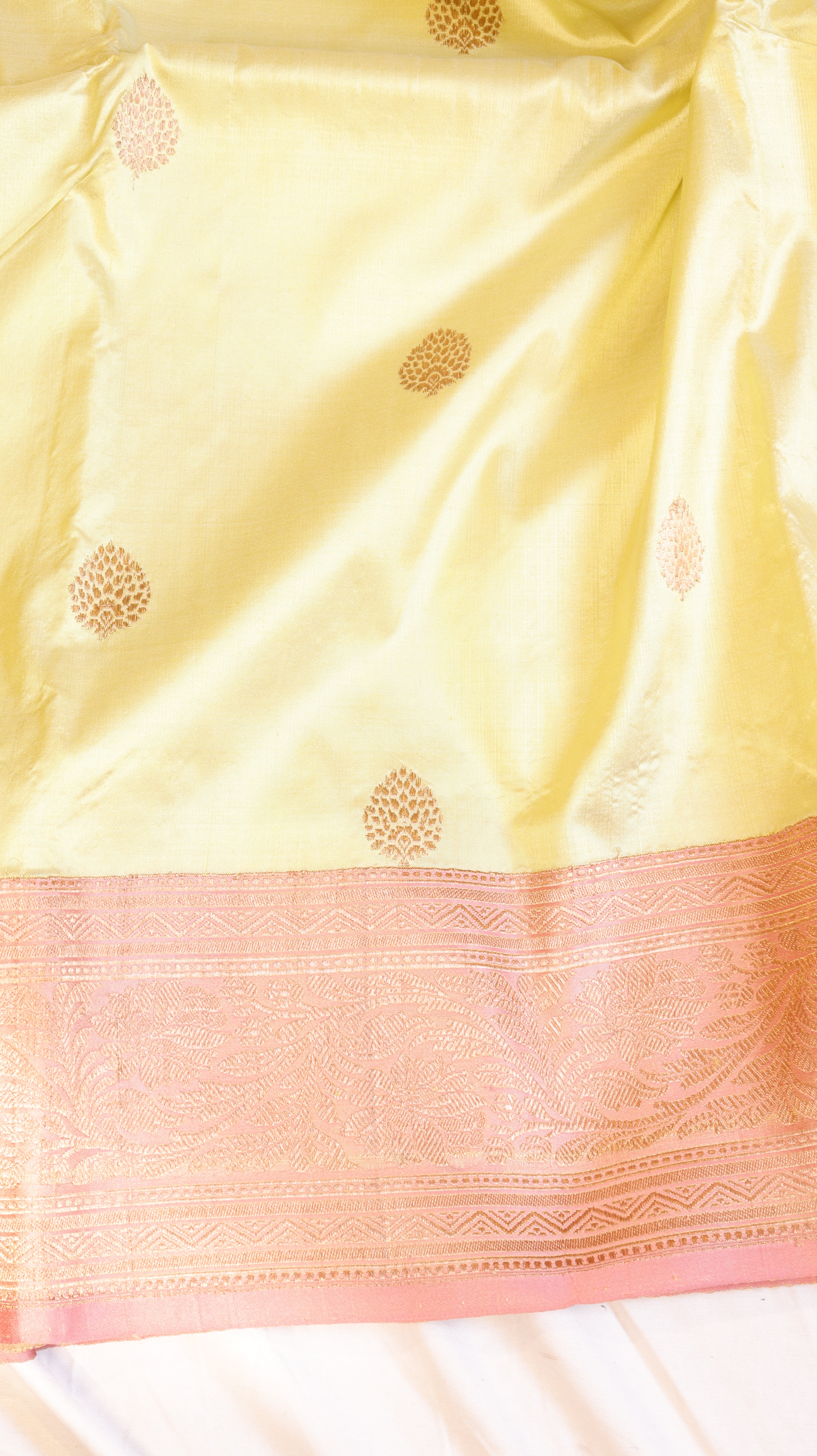 Pure Katan Silk Handloom Saree with Contrast Blouse