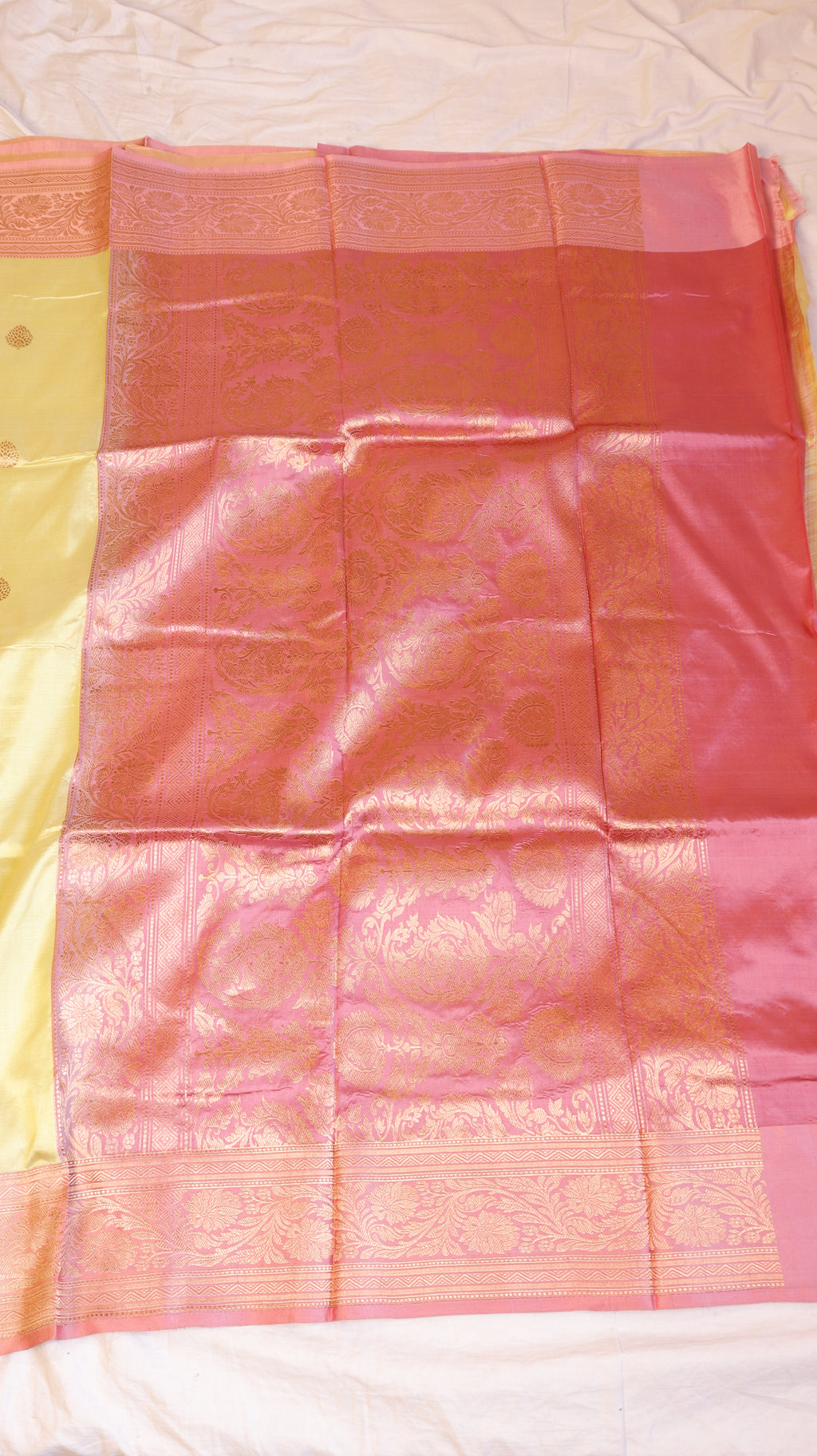 Pure Katan Silk Handloom Saree with Contrast Blouse