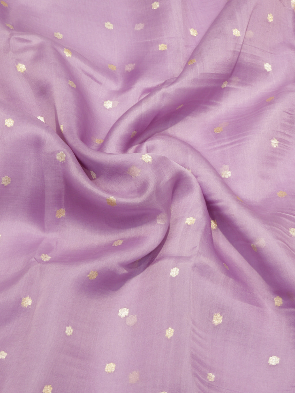 Pre-Order : Lavender Pure Kora Silk Handloom Saree with Stripes Blouse