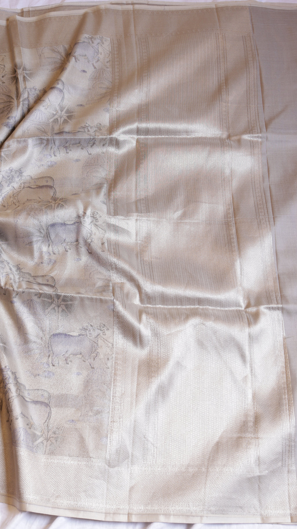 Pure Mulberry Silk Dupatta with Handloom Dampach Weave