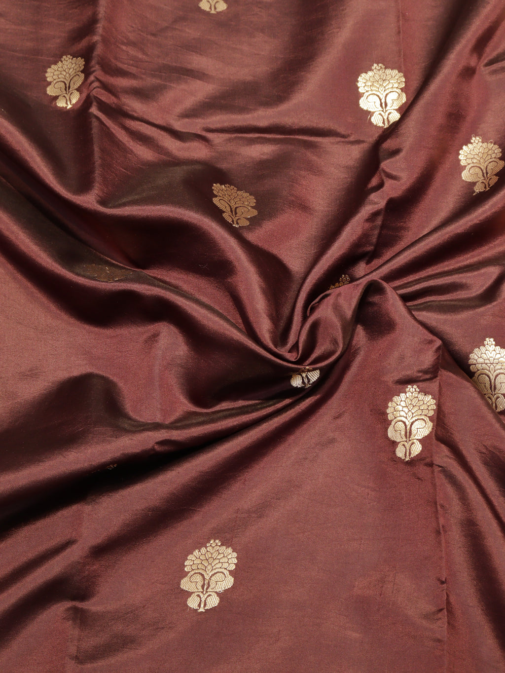 Brown Pure Soft Katan Silk Handloom Saree with Stripes Blouse