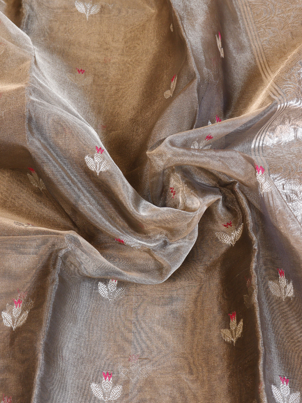 Metallic Pure Tissue Silk Handloom Saree