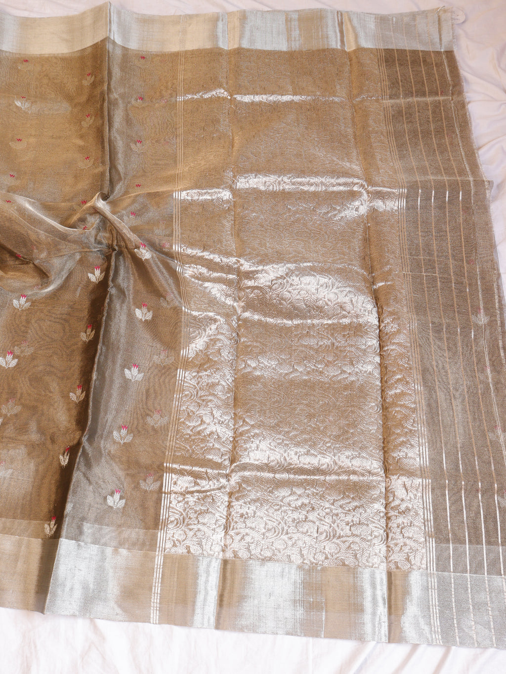 Metallic Pure Tissue Silk Handloom Saree