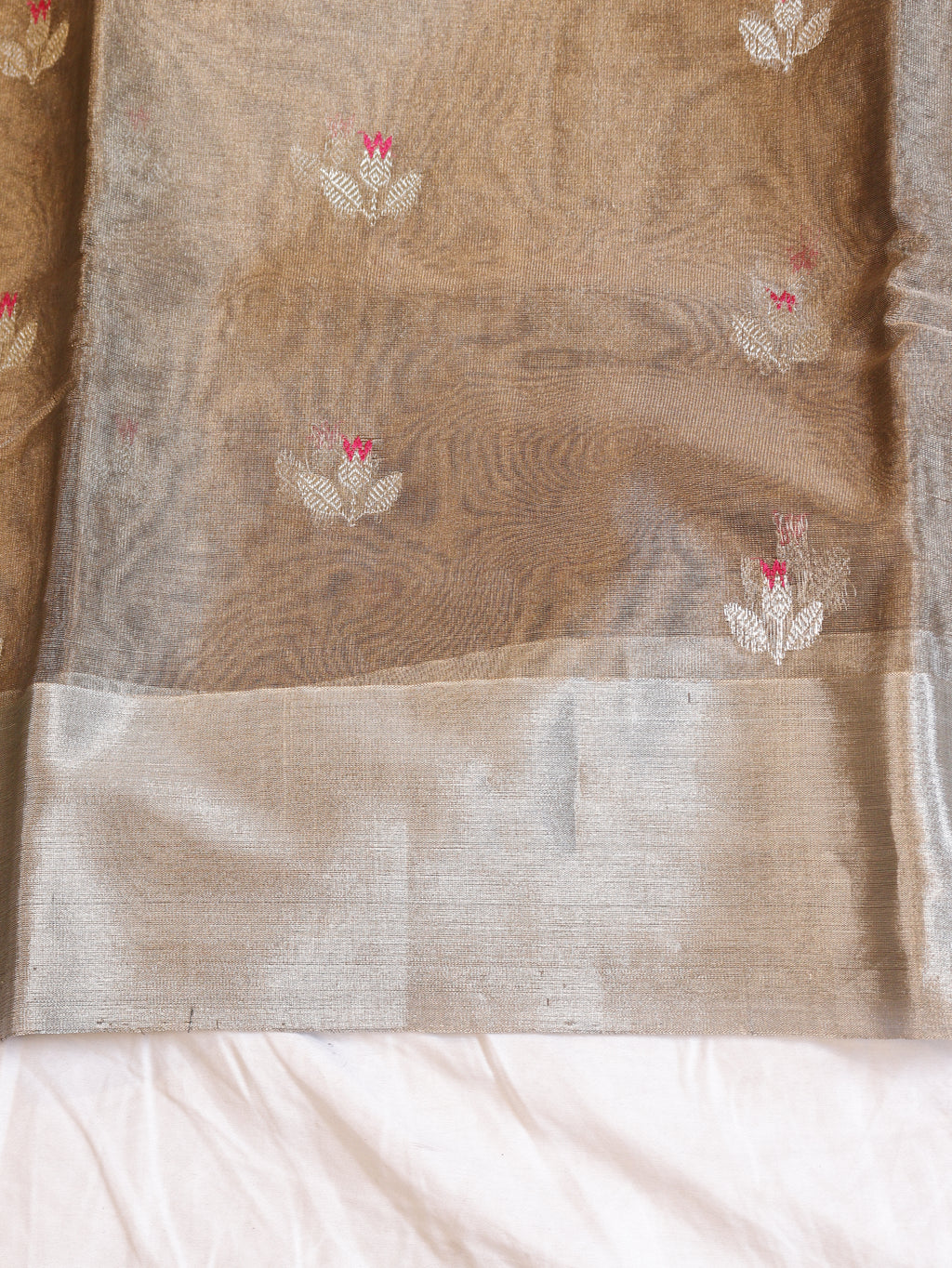 Metallic Pure Tissue Silk Handloom Saree